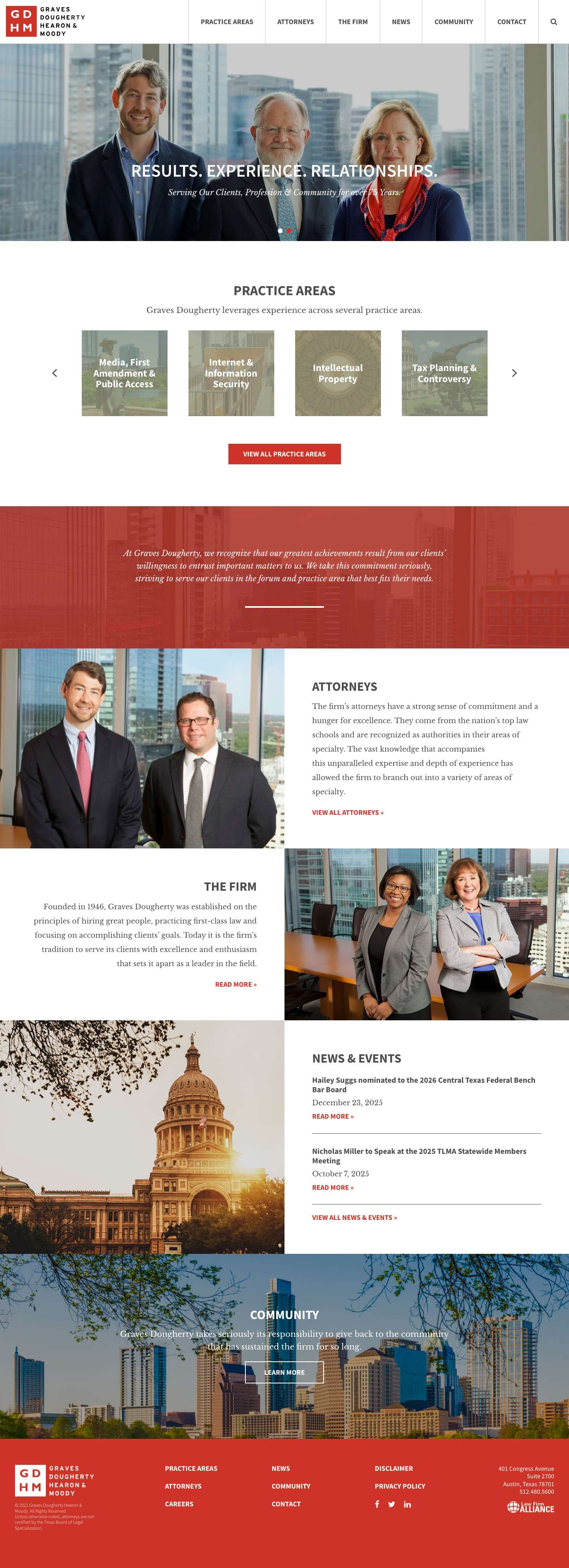 Graves Dougherty Hearon & Moody - Full Screenshot