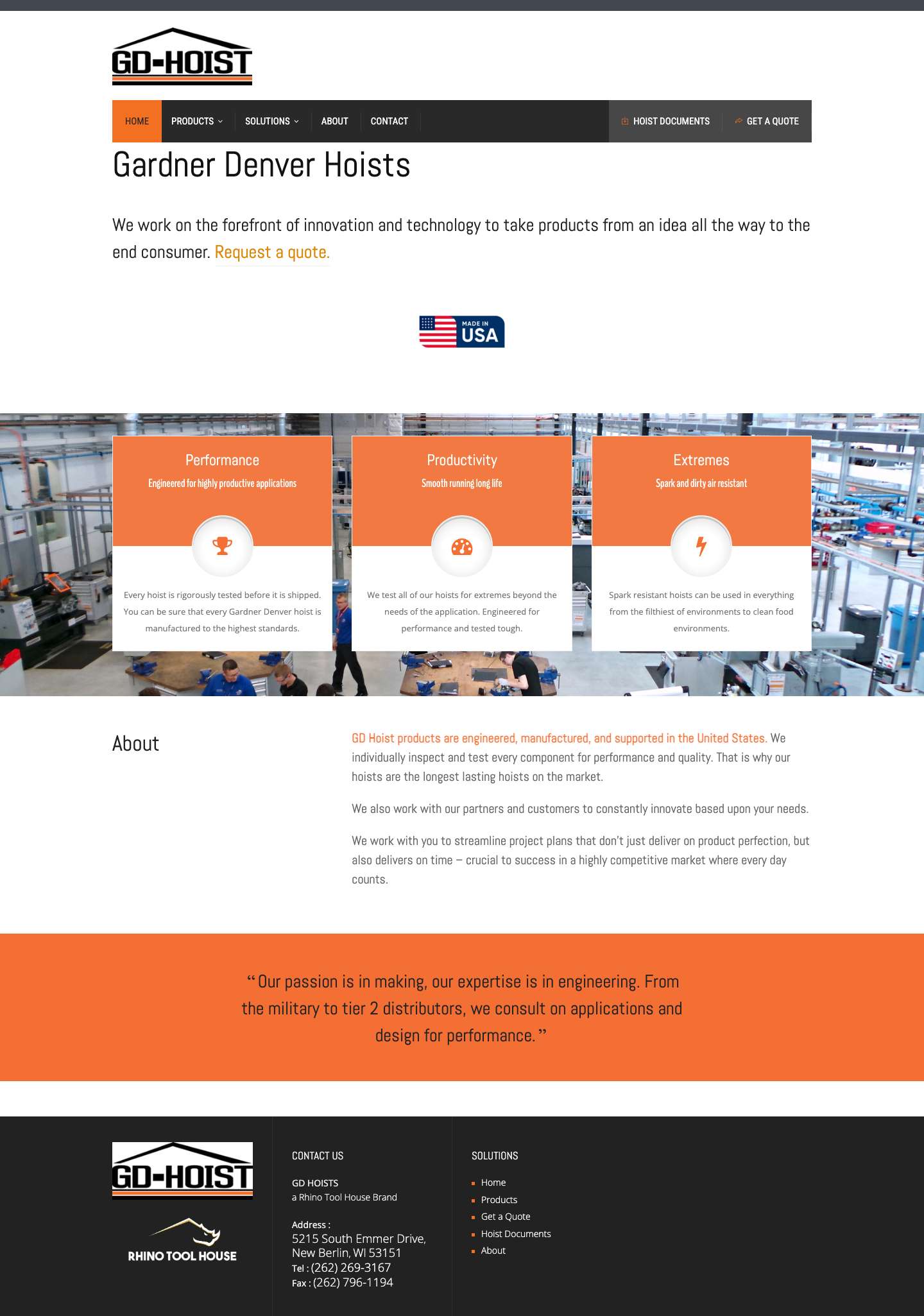 Gardner Denver Hoists - Full Screenshot