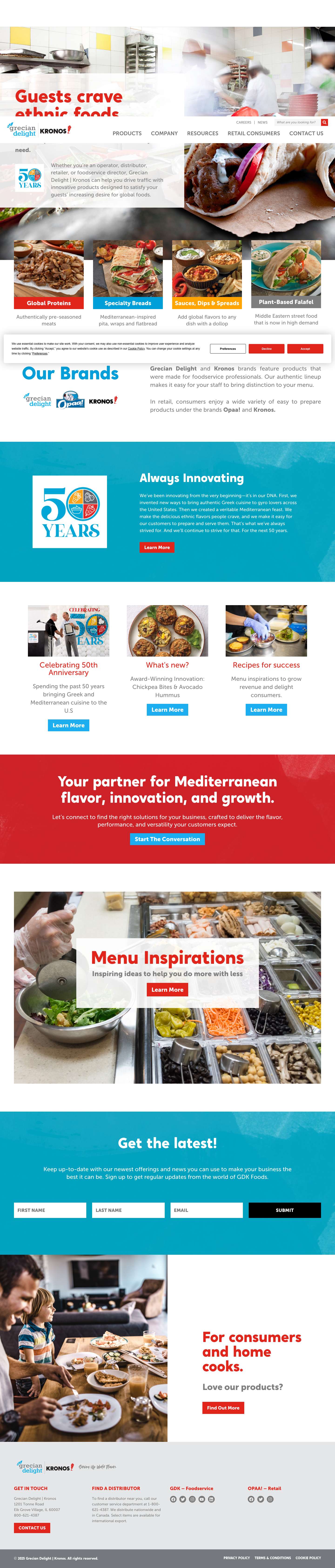 Grecian Delights | Kronos - Innovative Product Solutions - Full Screenshot