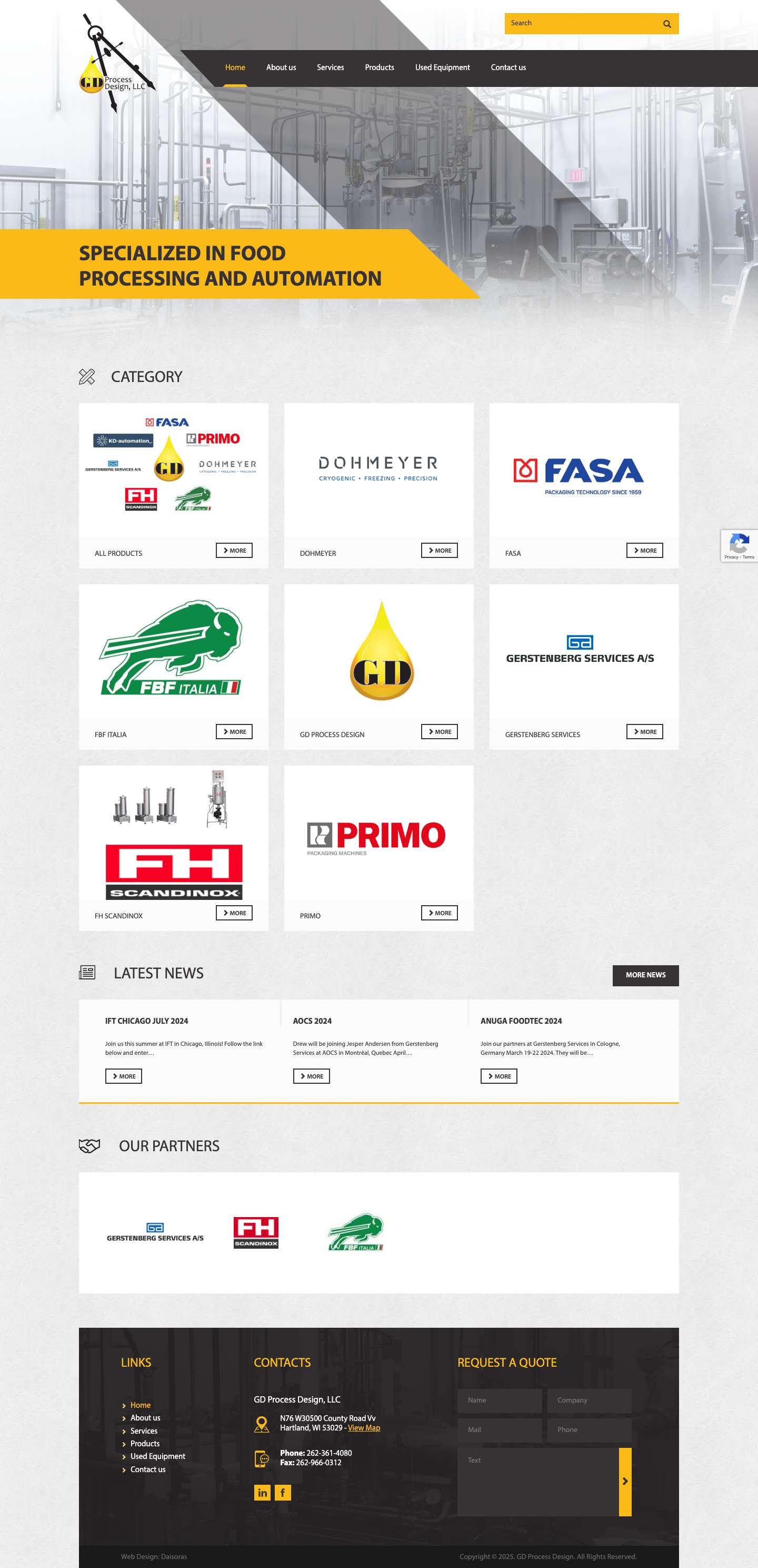 GD Process Design | Specializes in Food Processing and Automation - Full Screenshot