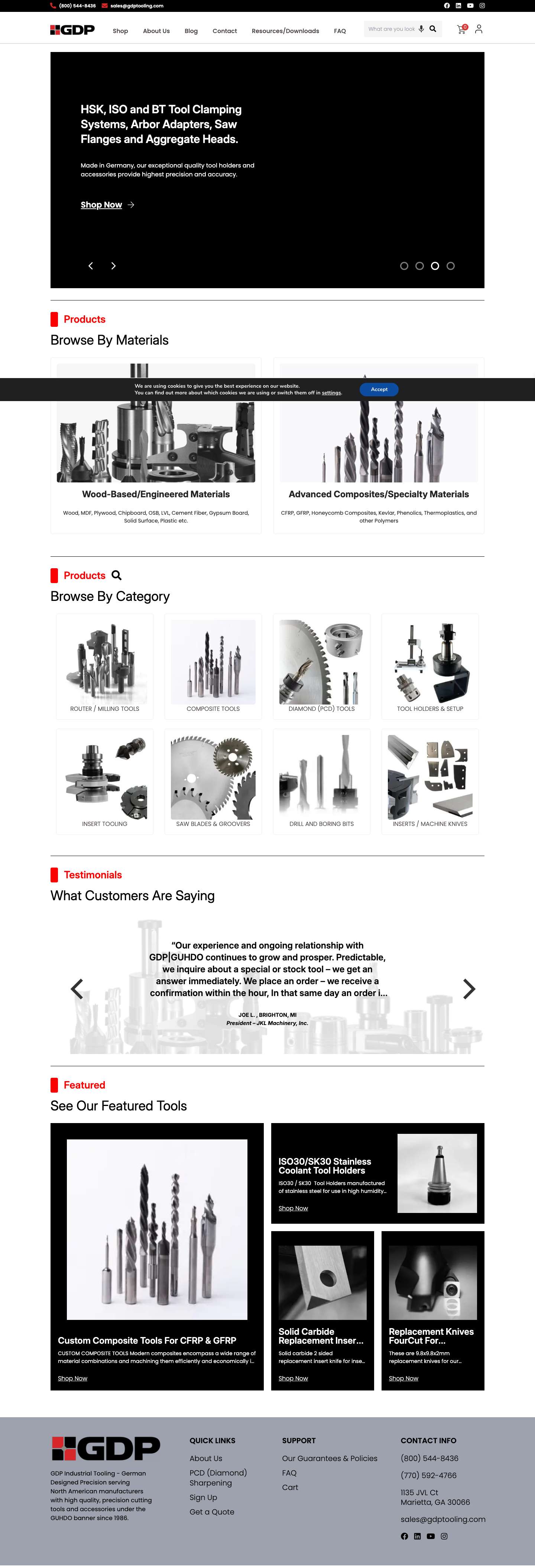 GDP Industrial Tooling | German Precision Composite ToolsMy Account - Full Screenshot