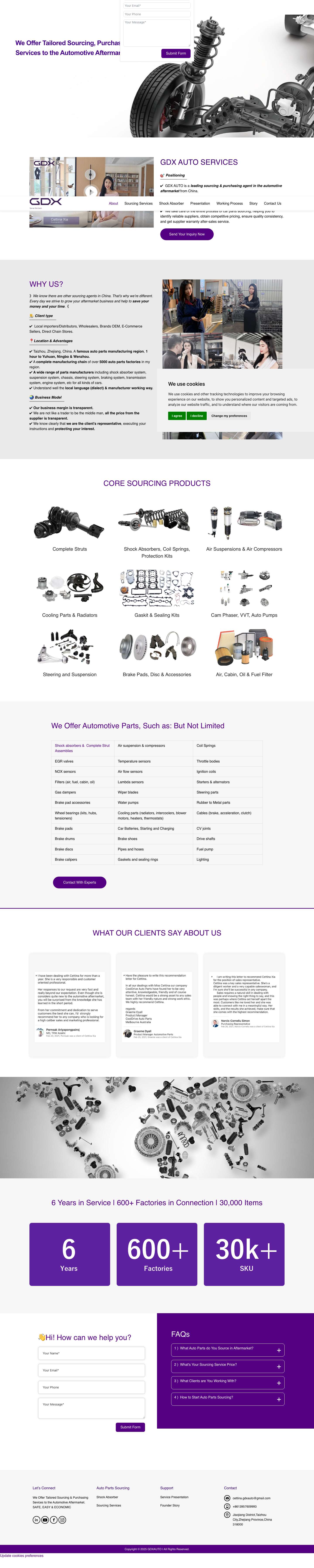 Reliable Auto Parts Sourcing agent in China | Manufacturer &Supplier - Full Screenshot