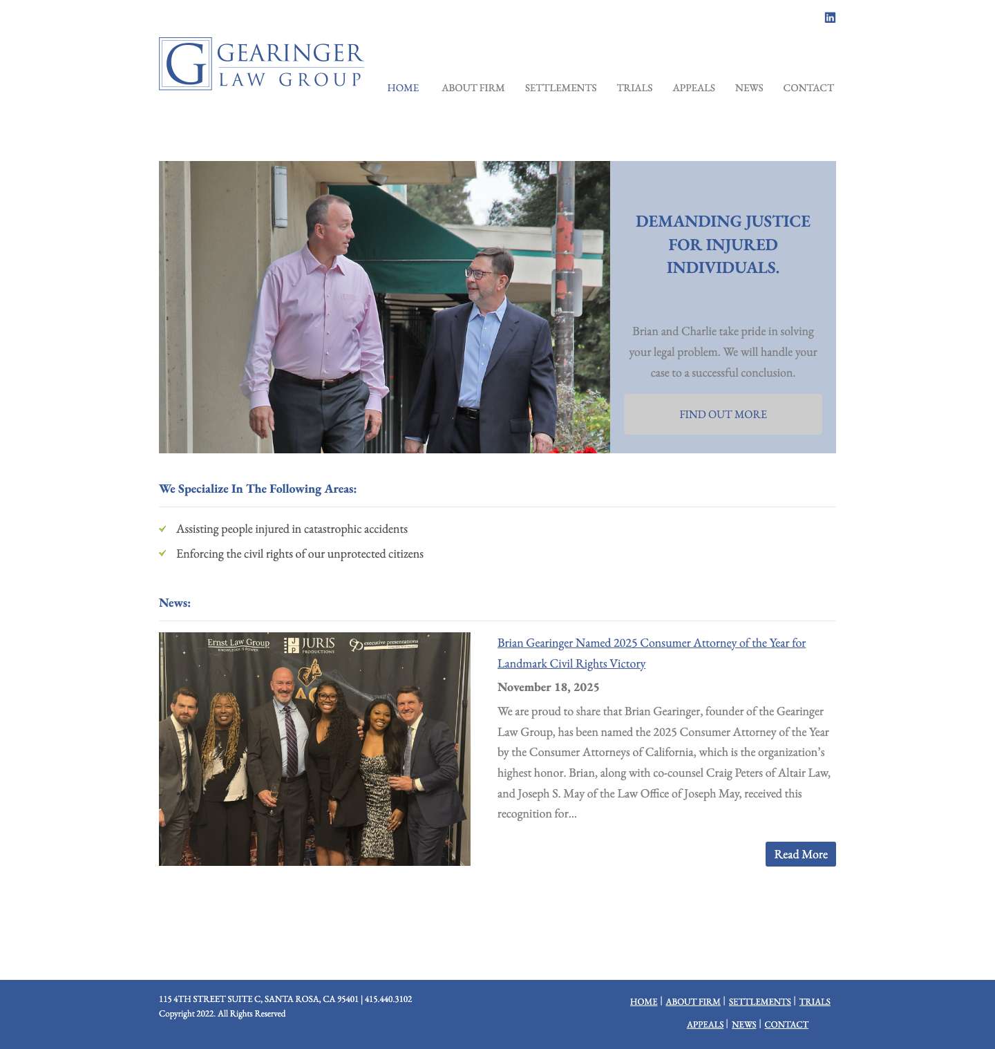 Home - Gearinger Law Group - Full Screenshot