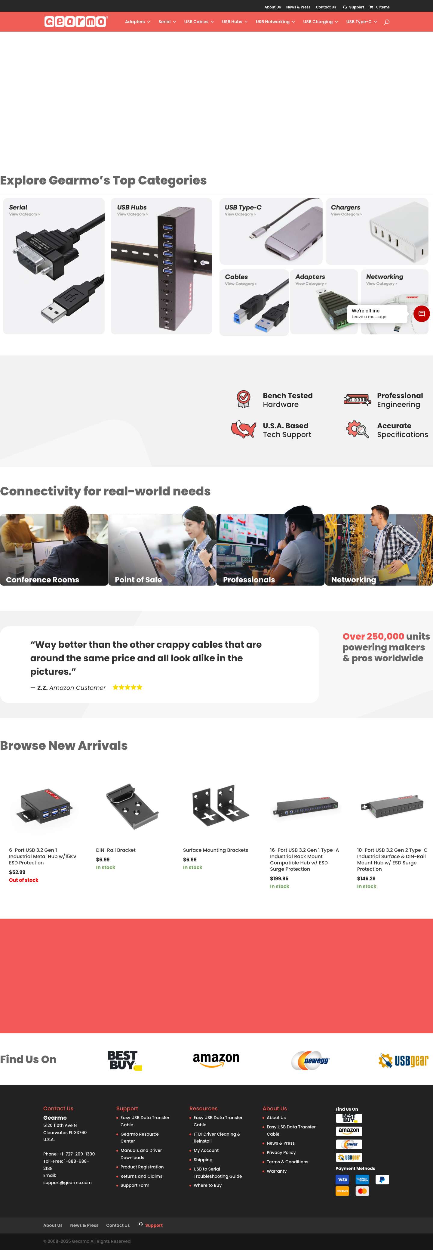 USB Type C Car Chargers, Laptop Chargers, USB Hubs and Cables - Gearmo - Full Screenshot