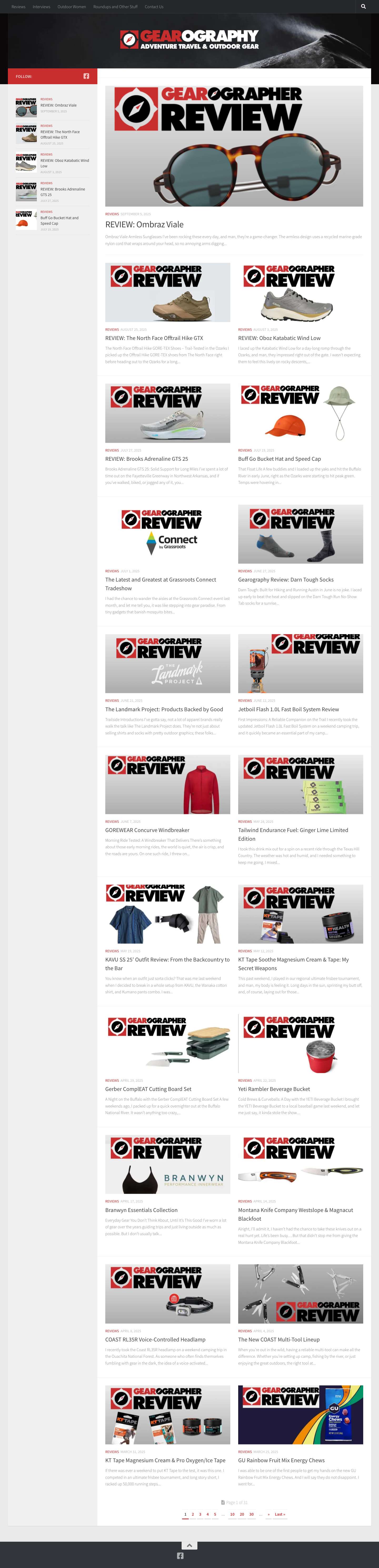 GEAROGRAPHY - A Gear Blog for Adventure Travelers - Full Screenshot