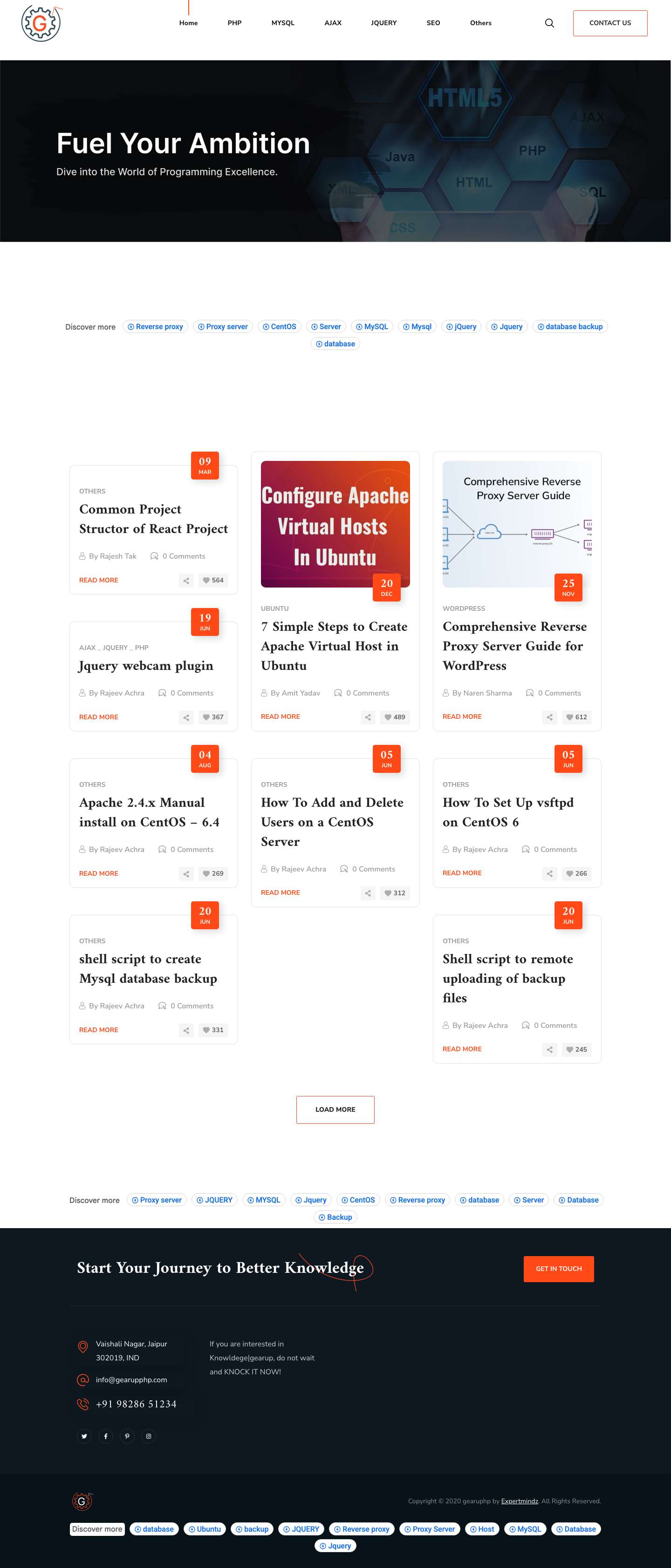 Blog Grid - GearUpPhp - Full Screenshot