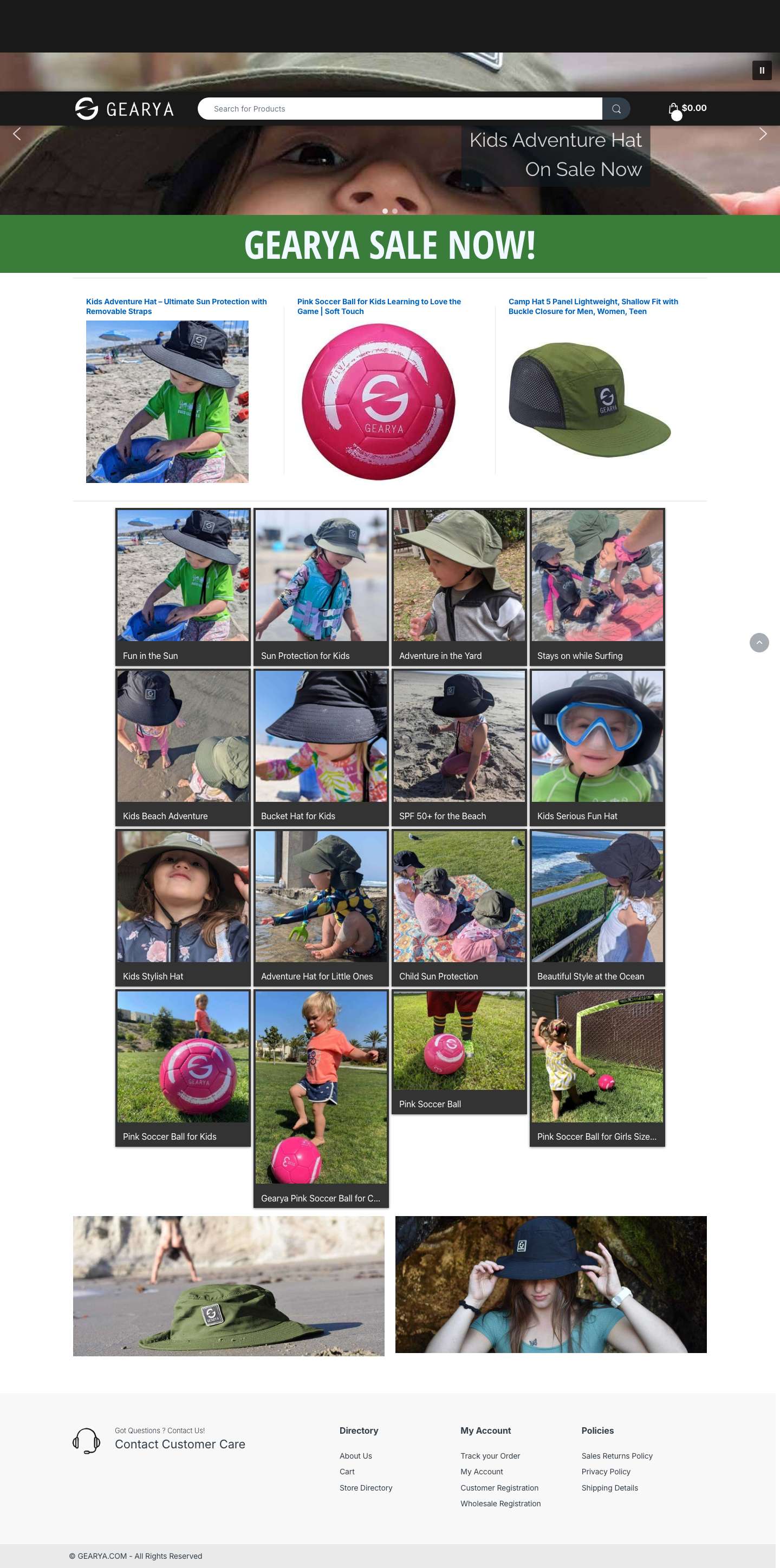 Gearya Official Site - Shop Gearya.com - Full Screenshot