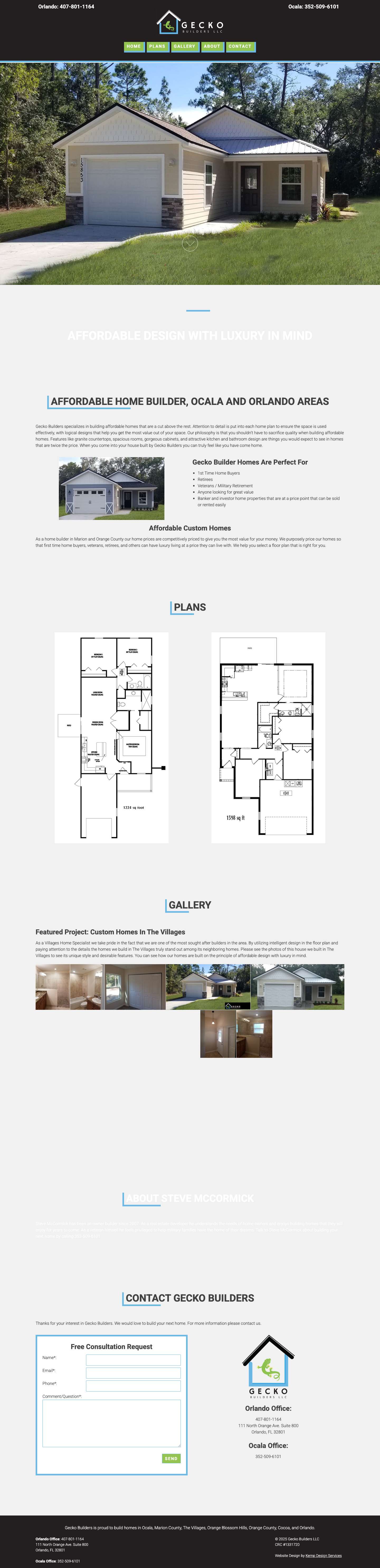 Gecko Builders LLC – Affordable Home Builder, Tampa, and Orlando, Florida - Full Screenshot