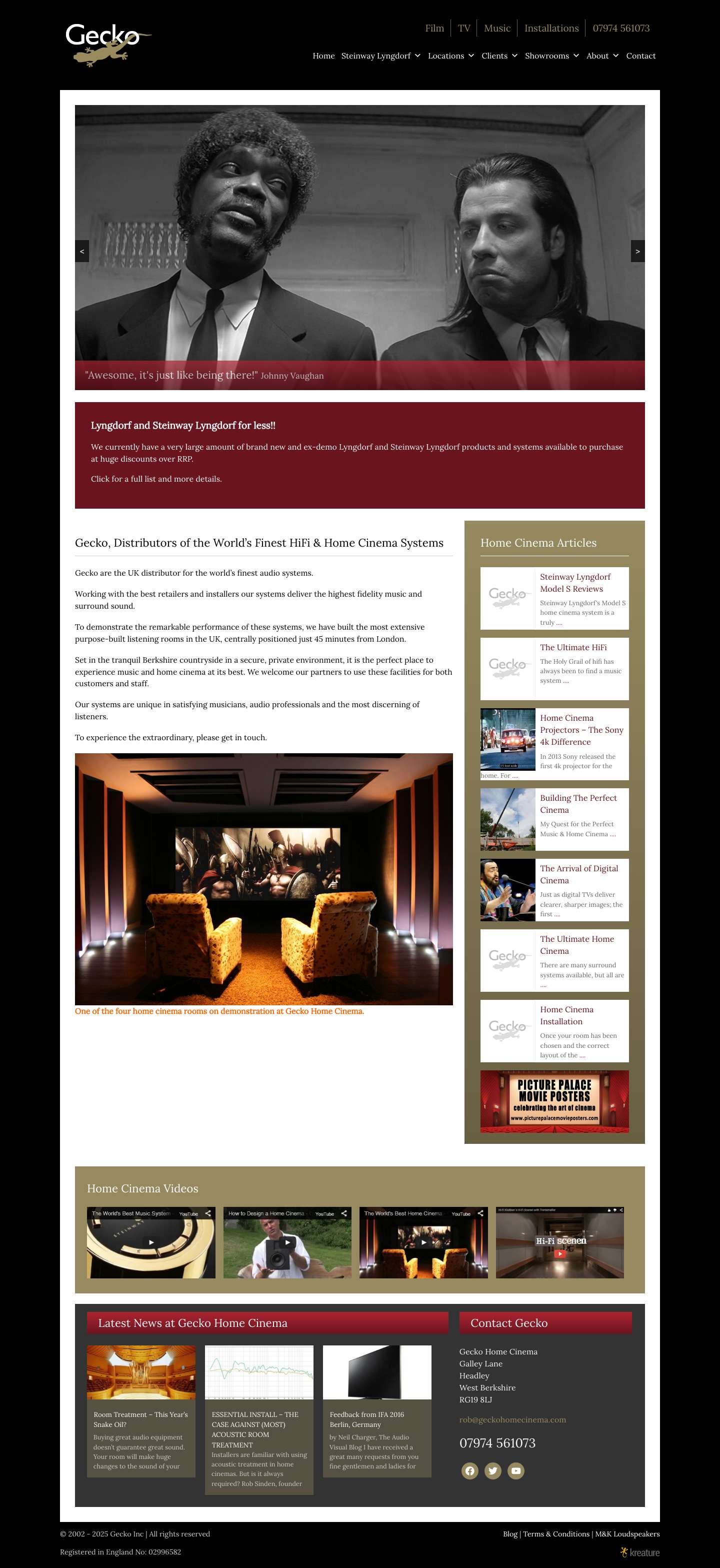 Home Cinema Designers, Home Cinema Installation, Experts - Full Screenshot