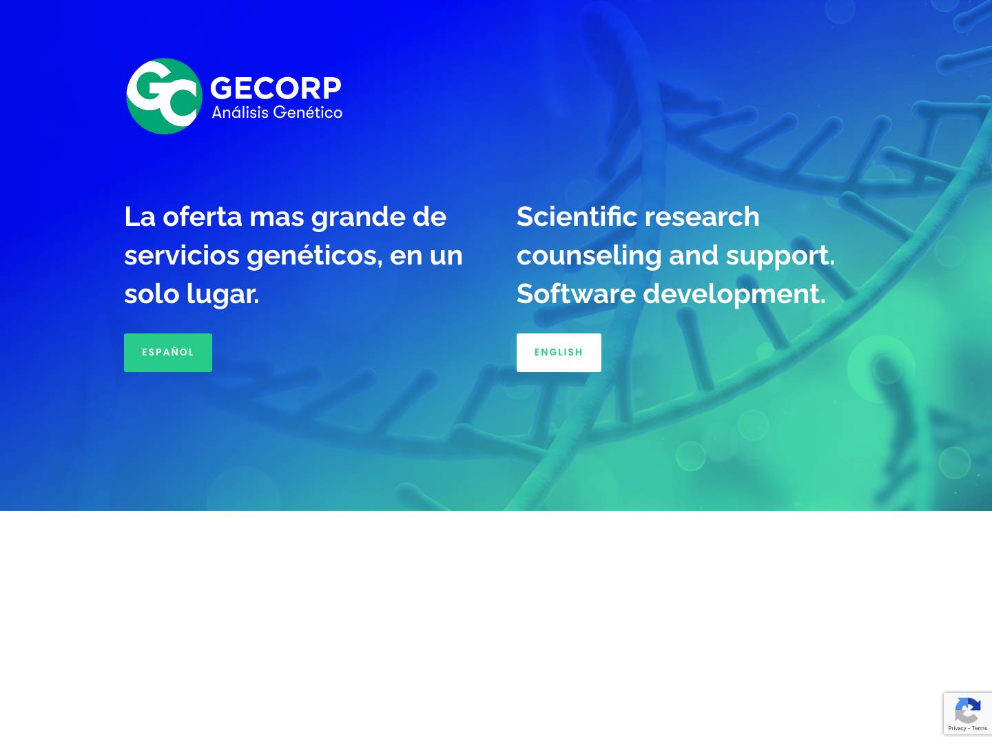 Servicios genéticos / Scientific research - Gecorp - Full Screenshot