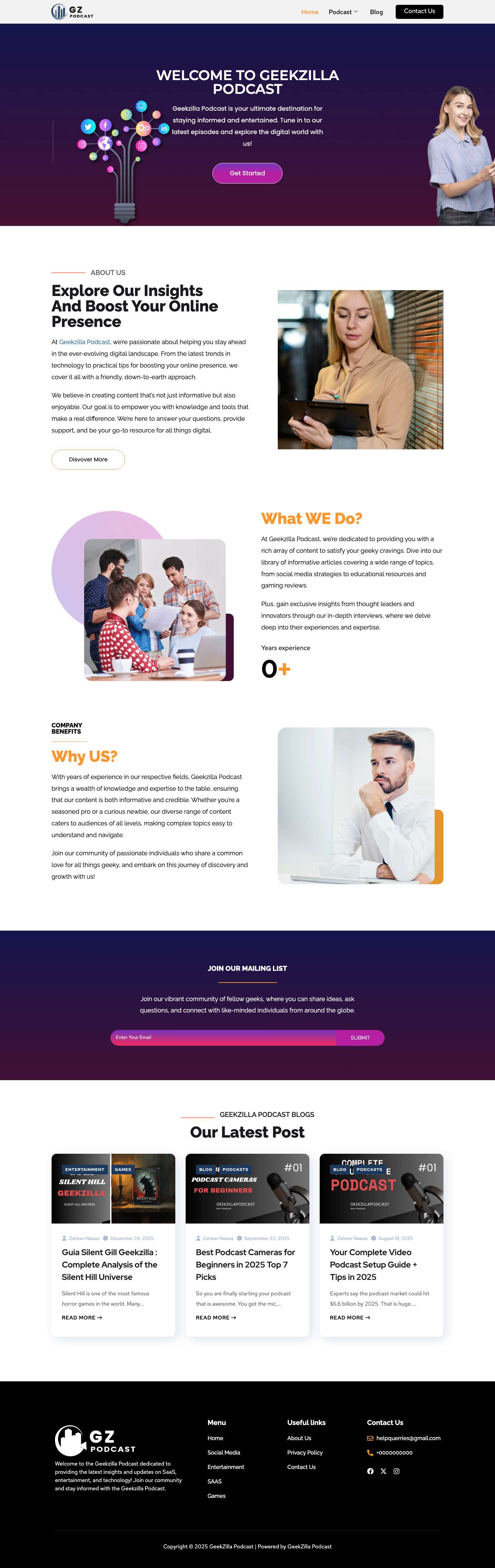 Geekzilla Podcast | Your Source for Social Media, Entertainment, and Technology Insights - Full Screenshot