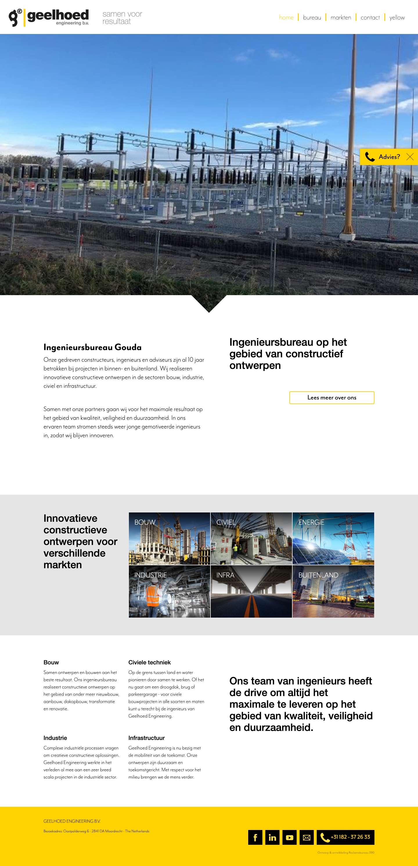 Ingenieursbureau Gouda | Geelhoed Engineering bv - Full Screenshot