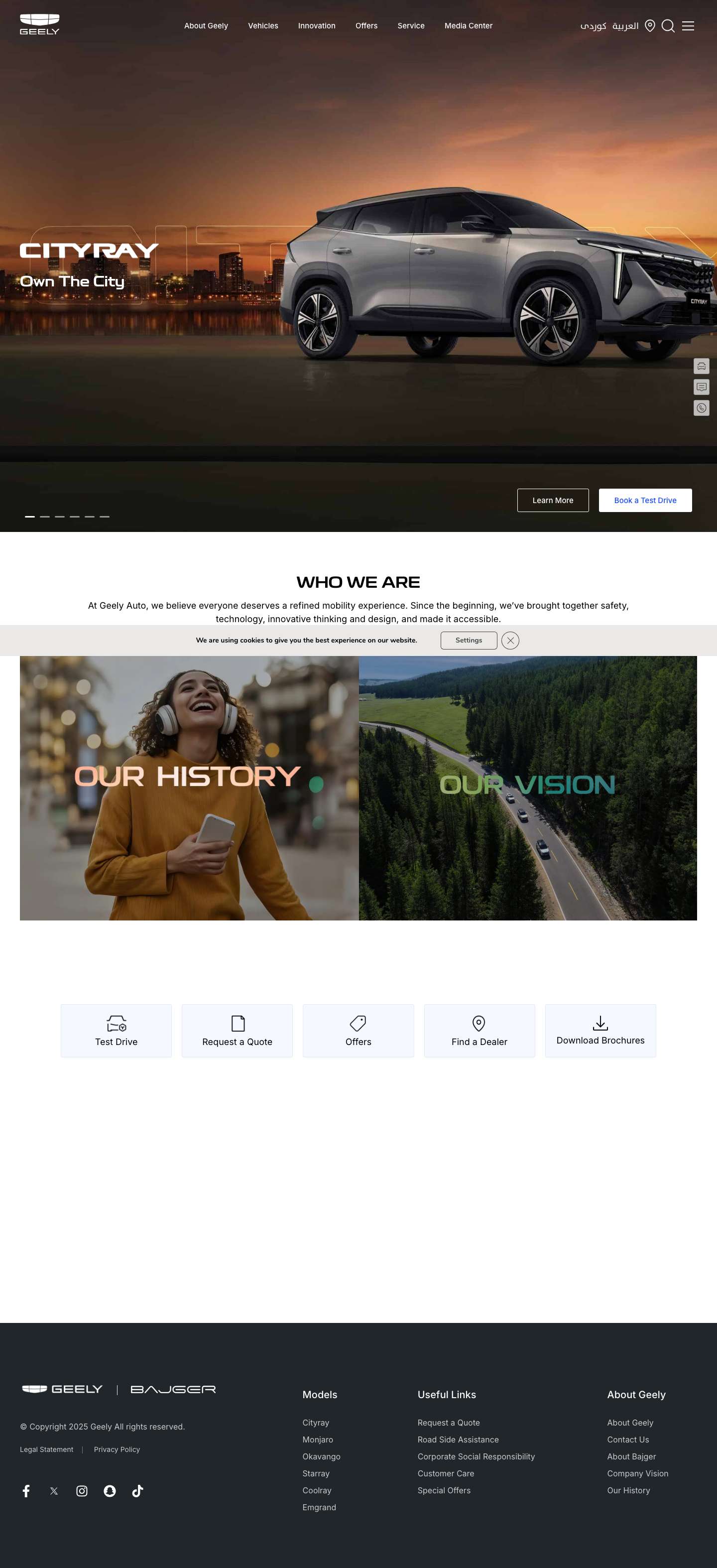 Geely Auto Iraq | Buy Geely Auto Cars In Iraq - Full Screenshot