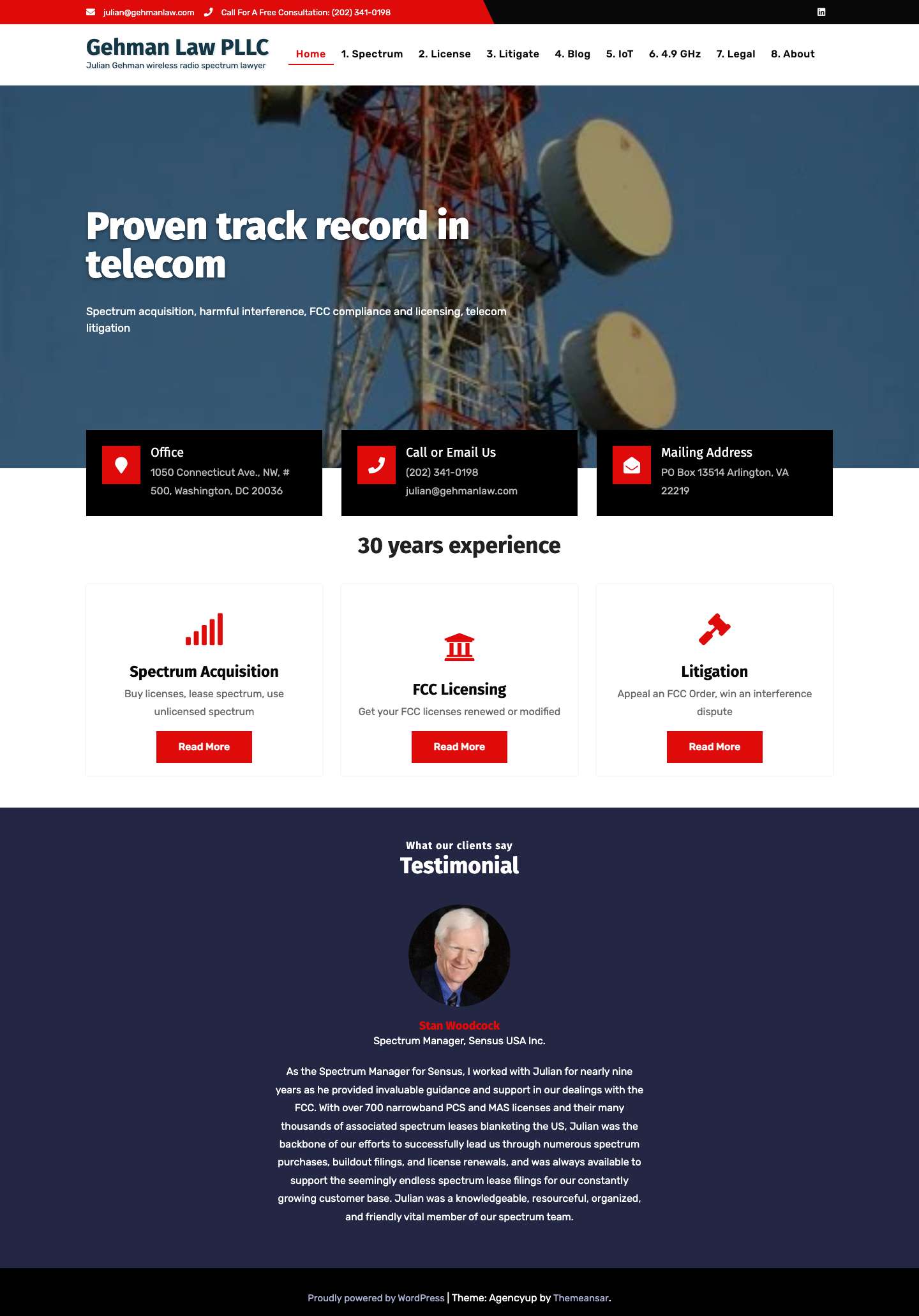 Gehman Law PLLC | Wireless Spectrum Lawyers | FCC Licensing - Full Screenshot