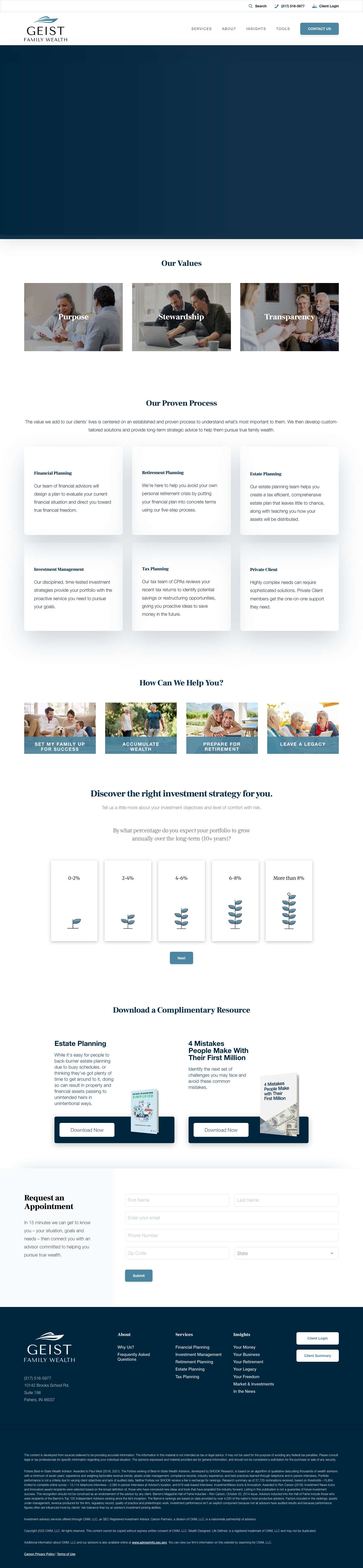 Financial Advisors | Geist Family Wealth | Fishers, IN - Full Screenshot