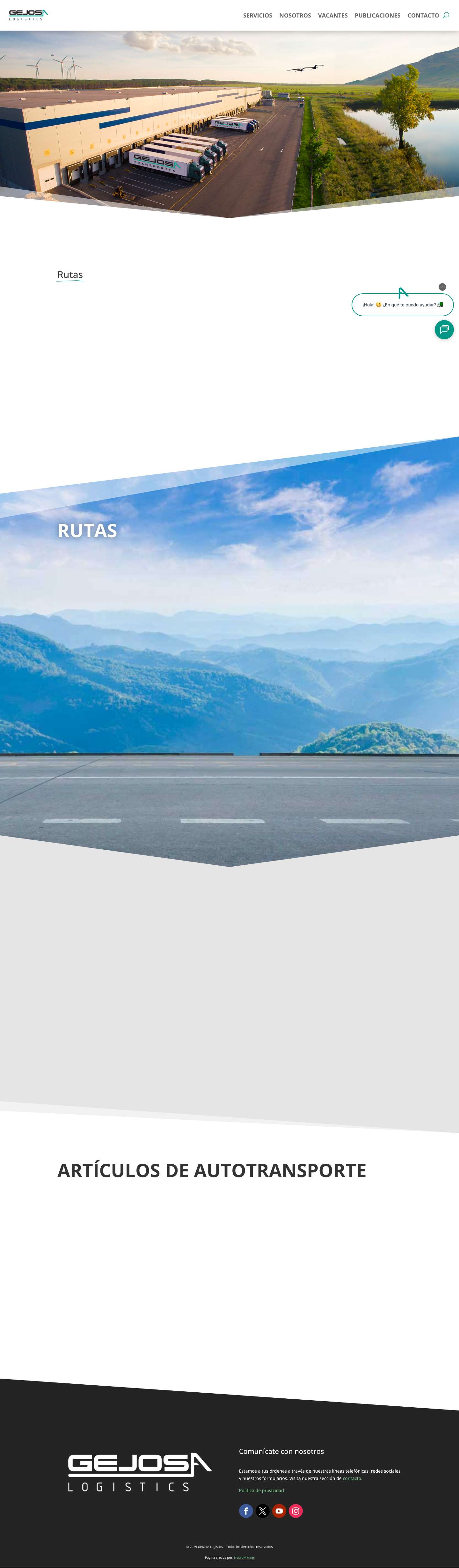 Línea de transporte con servicio en todo México - GEJOSA Logistics - Full Screenshot