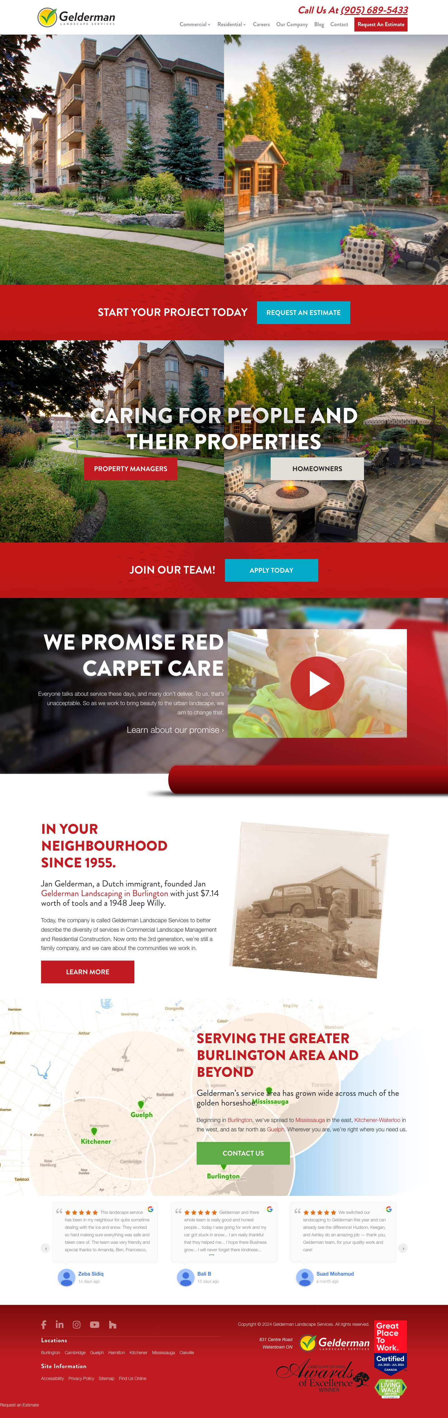 Gelderman Landscape Services | Landscaping Burlington & Oakville - Full Screenshot