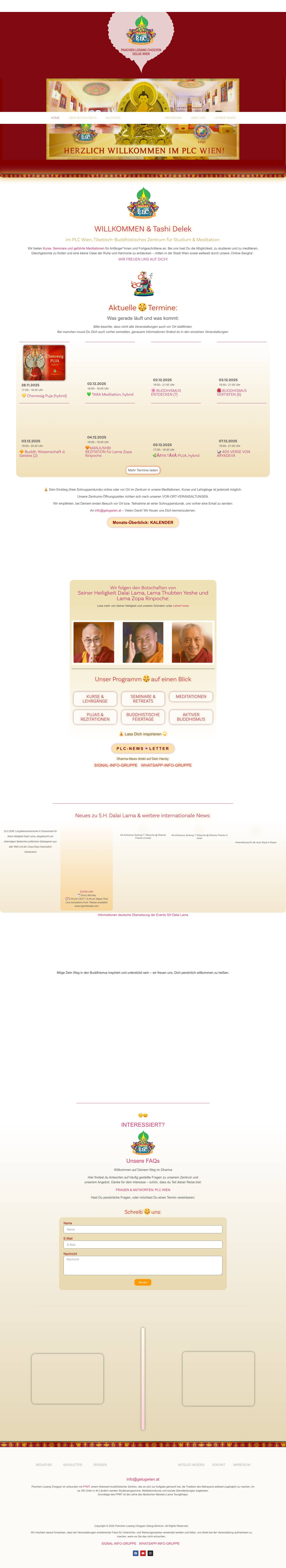 Home - Panchen Losang Chogyen Gelug-Zentrum - Full Screenshot