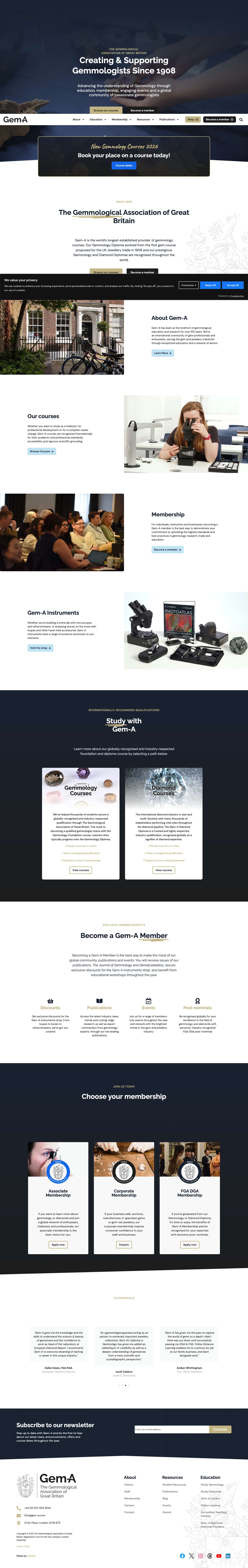 Gem-A | The Gemmological Association Of Great Britain - Full Screenshot
