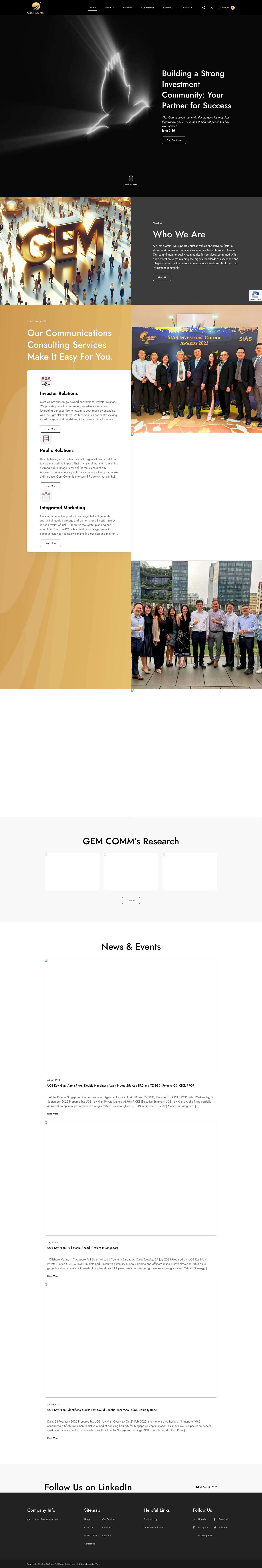 Investor & Public Relations Company Singapore | GEM COMM - Full Screenshot