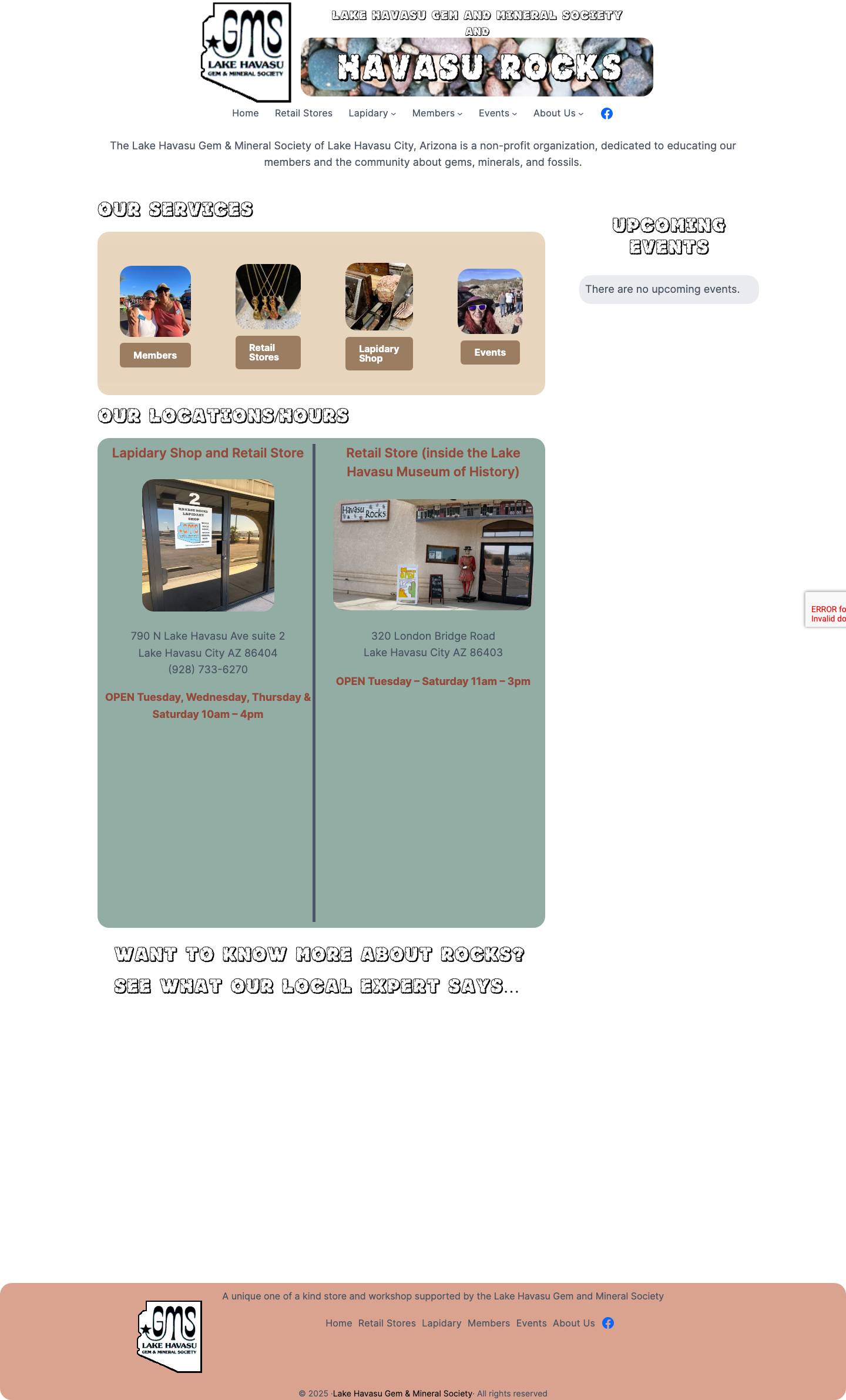 Lake Havasu Gem & Mineral Society – Arizona Non-Profit Organization - Full Screenshot