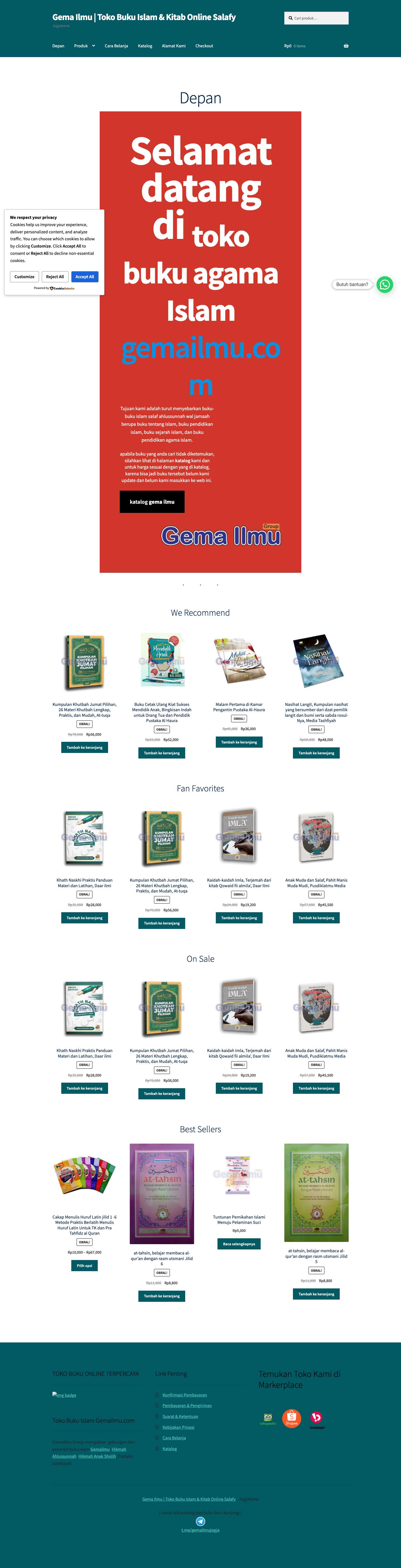 Depan - Gema Ilmu | Toko Buku Islam & Kitab Online SalafyWhatsApp - Full Screenshot