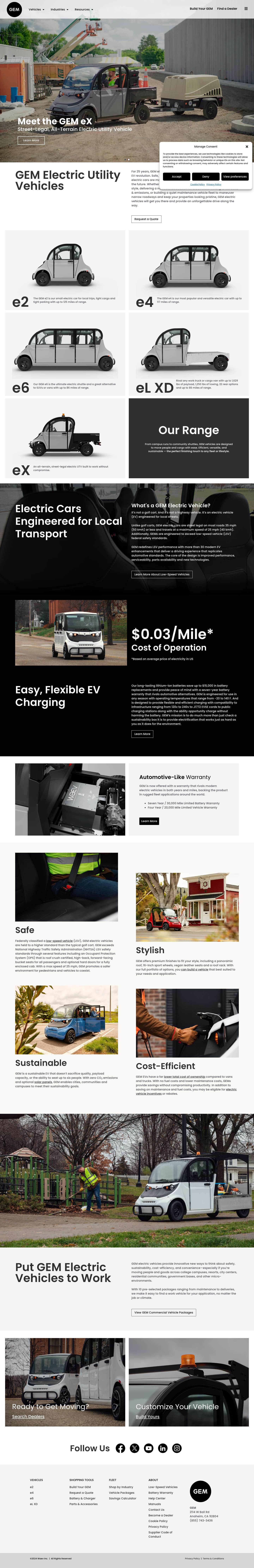 Electric Utility Vehicles | GEM Cars - Full Screenshot