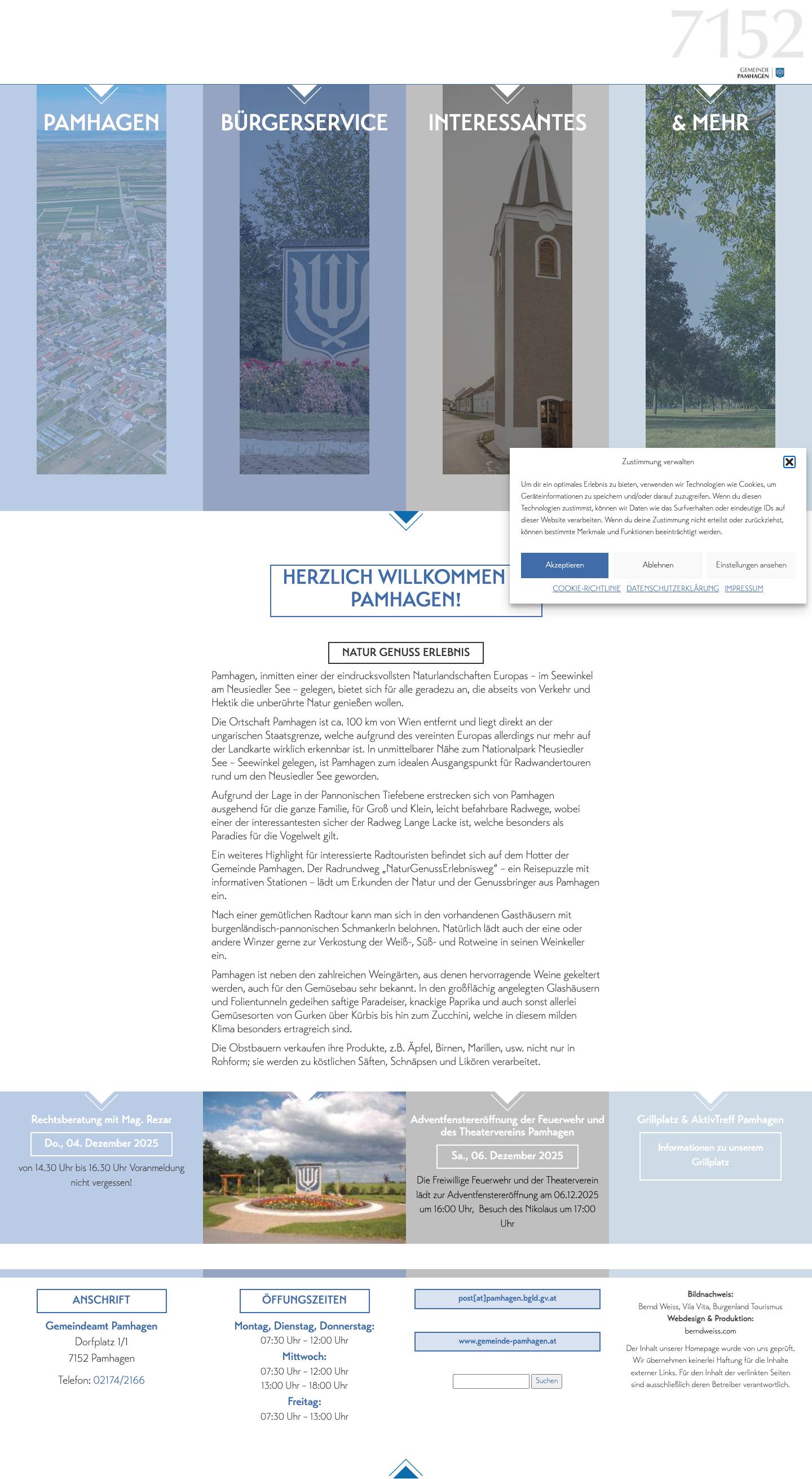 Gemeinde Pamhagen - NATUR GENUSS ERLEBNIS - Full Screenshot