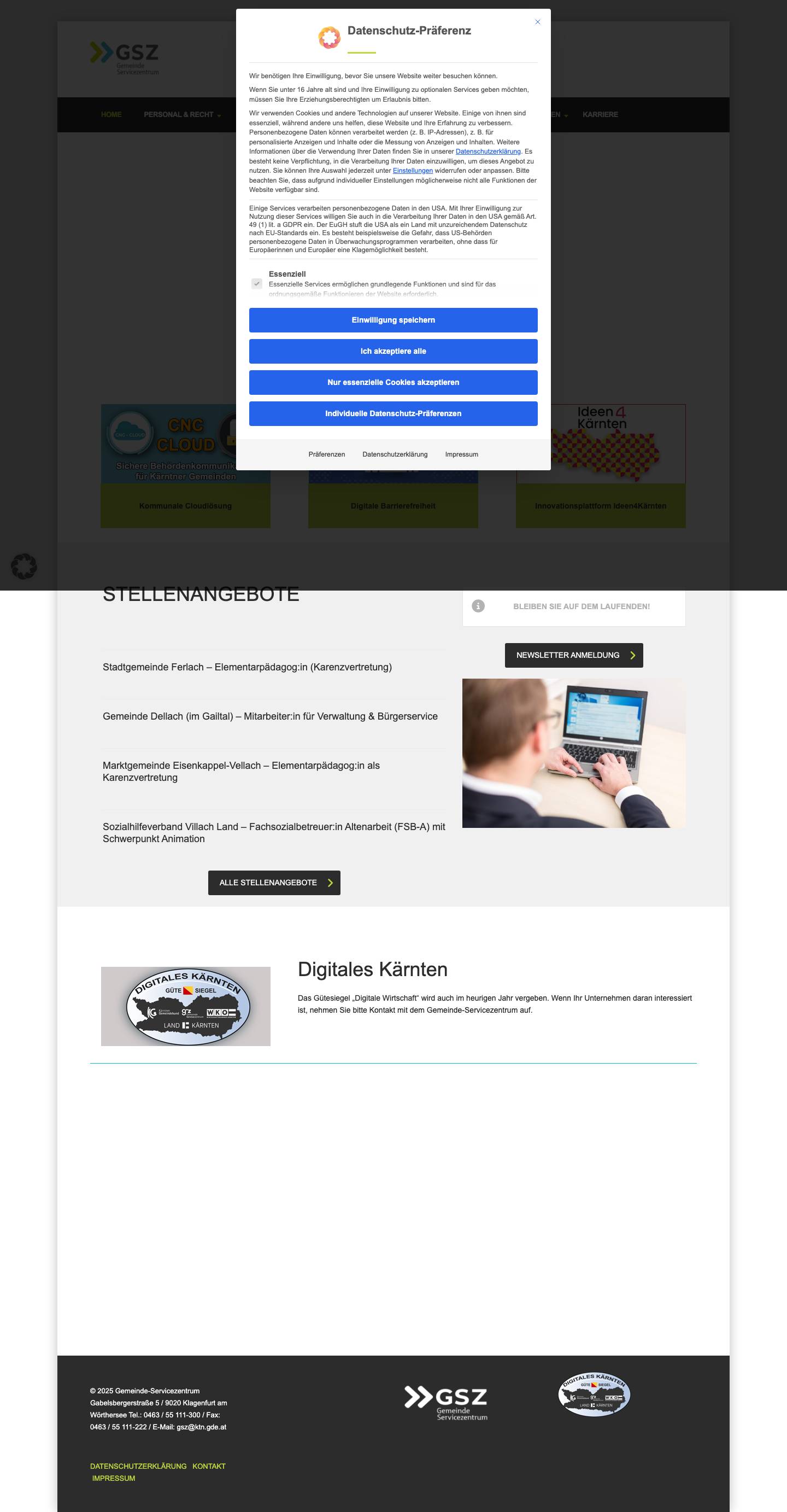 home - Gemeinde-Servicezentrum - Full Screenshot