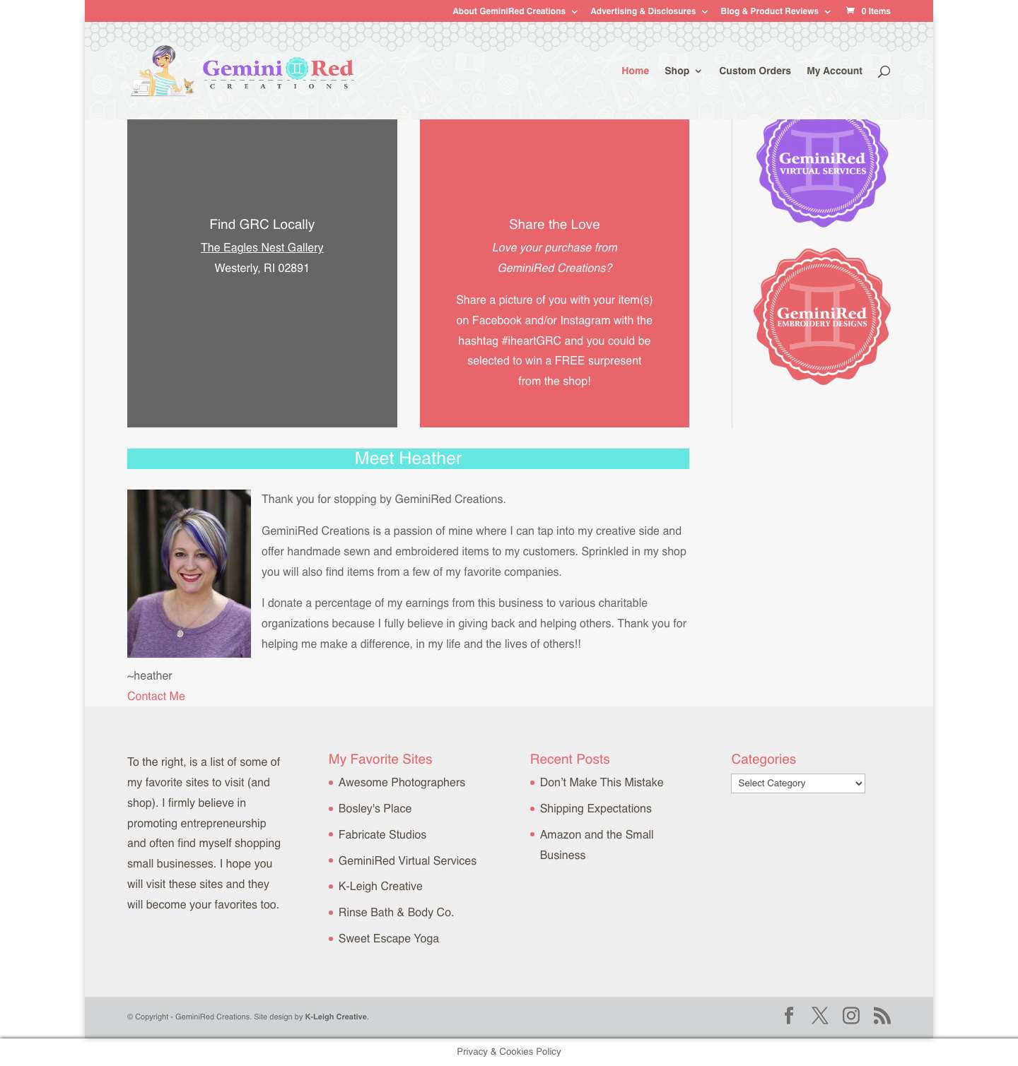 Home - GeminiRed Creations - Full Screenshot