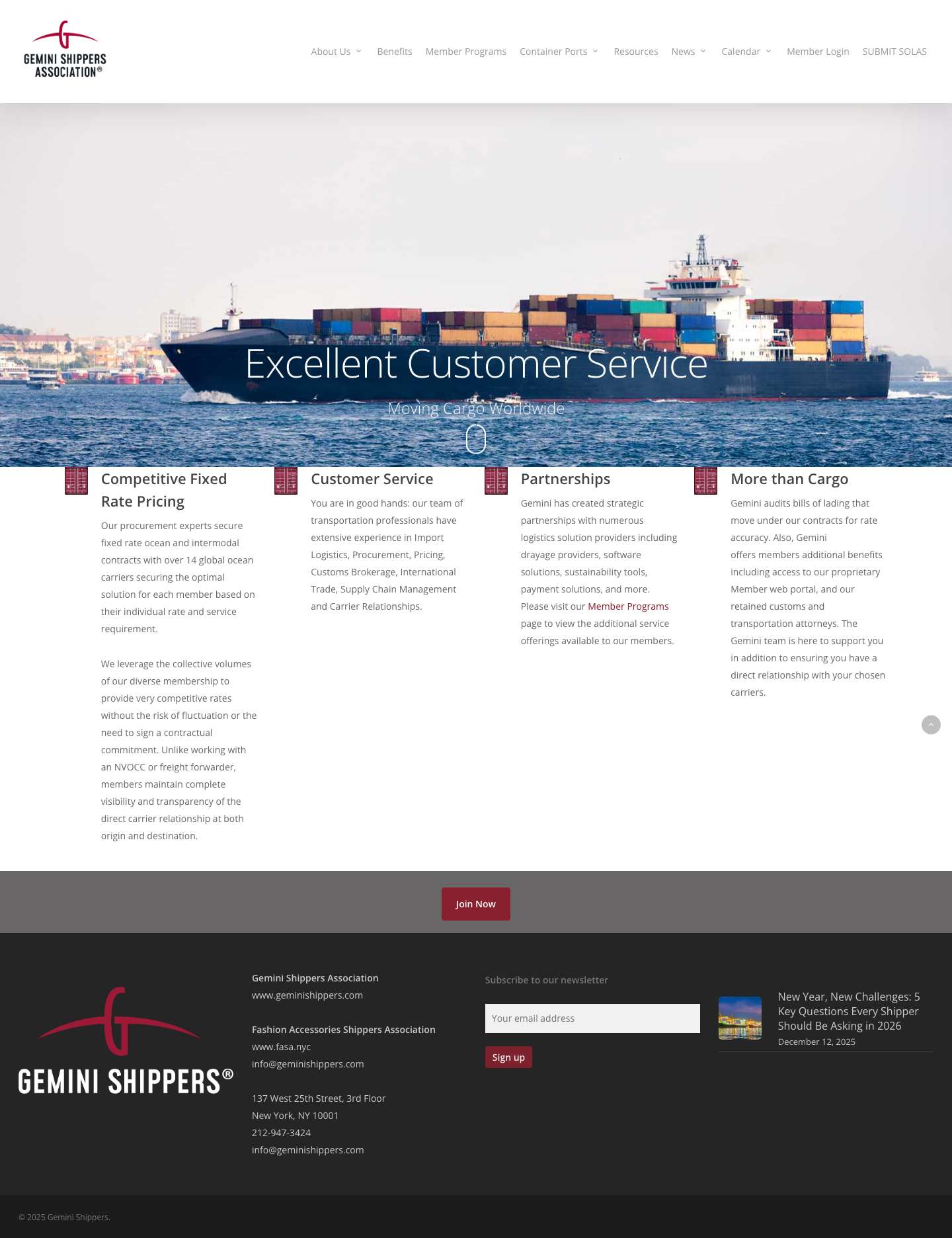 Home - Gemini Shippers - Full Screenshot