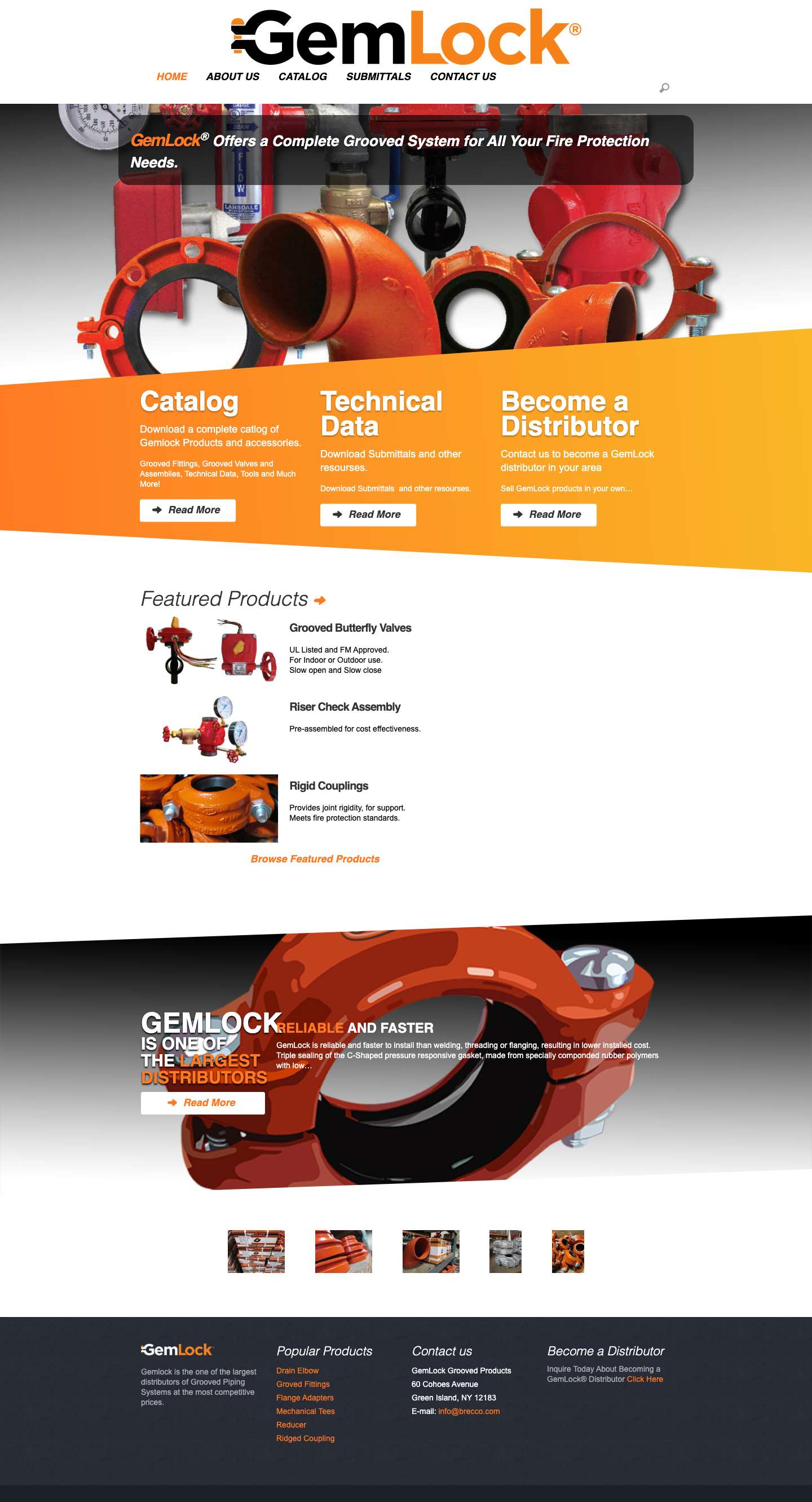 Grooved Fittings, Mechanical Couplings and More | GemLock - Full Screenshot