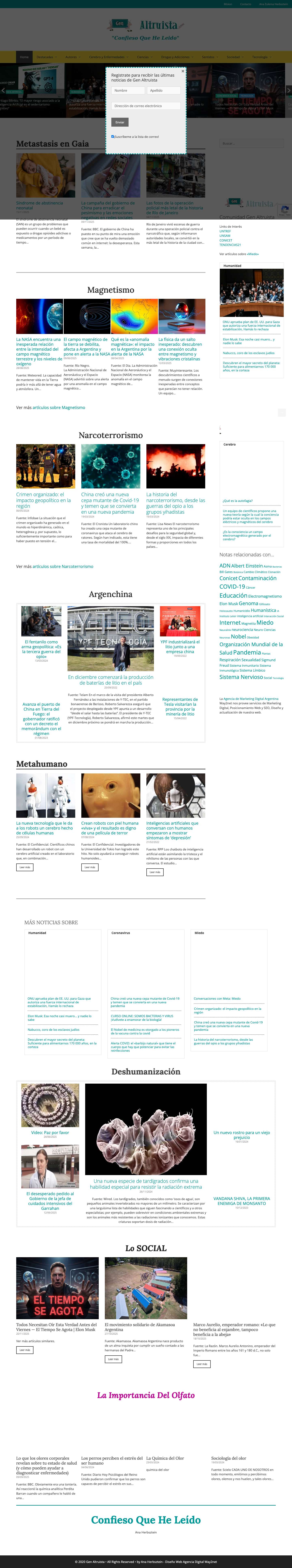 Conciencia Social Noticias - Gen Altruista - Ana Herbsztein - Full Screenshot