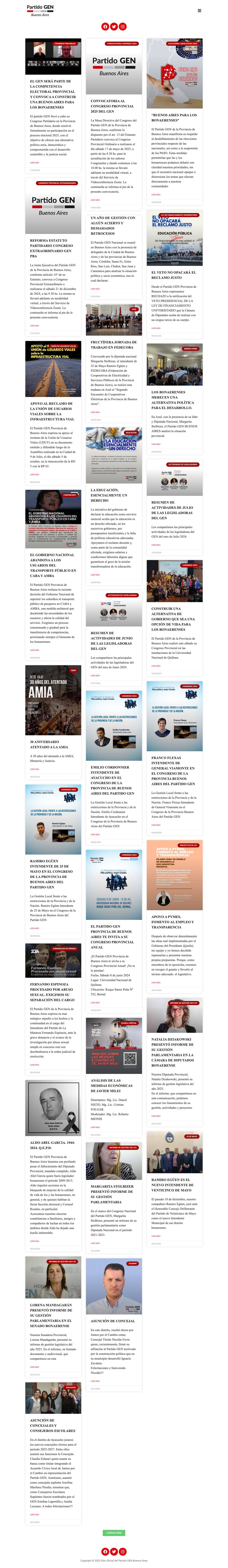 Inicio | Partido GEN Buenos Aires - Full Screenshot