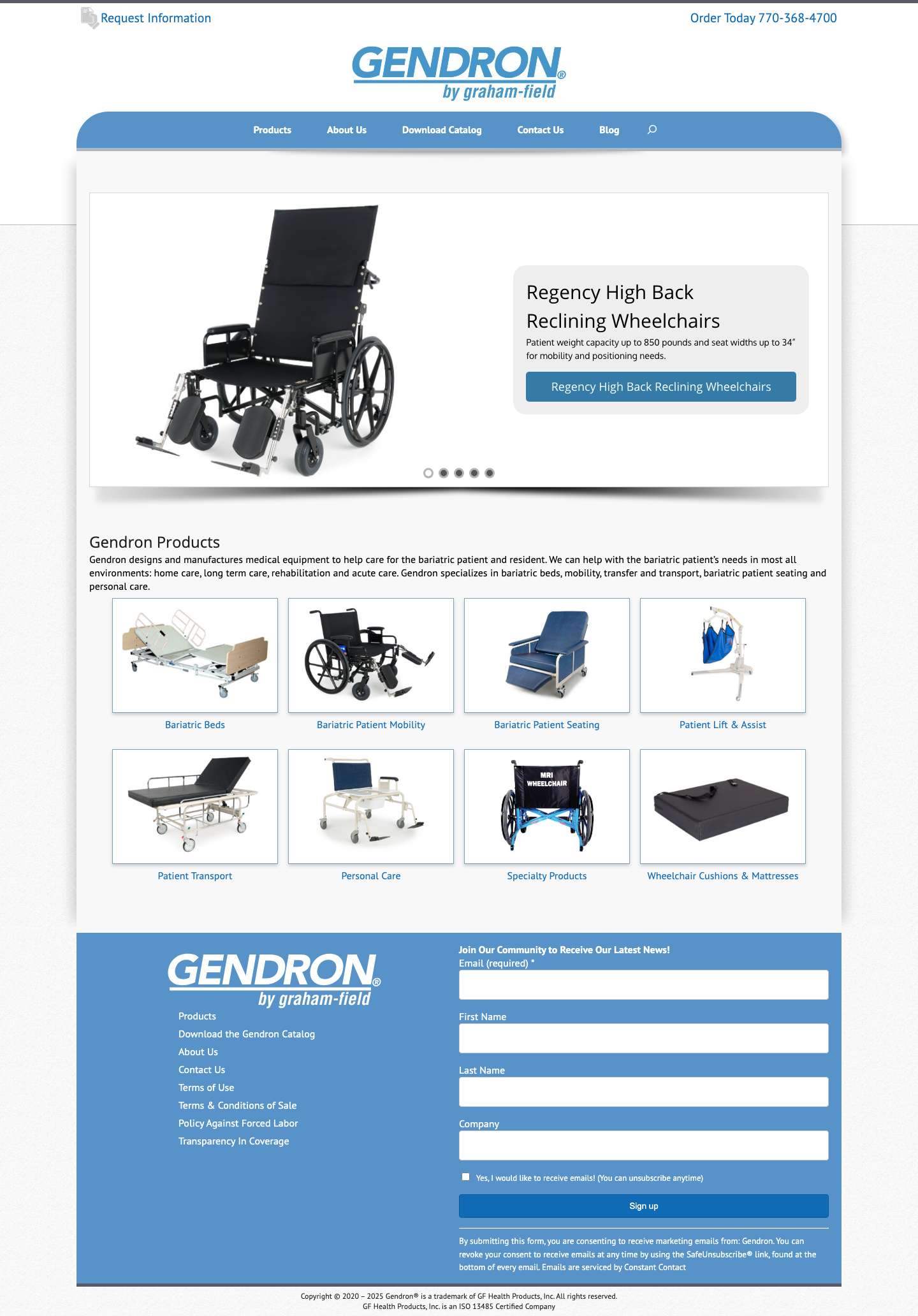 Gendron – Total Solutions for Bariatric Patient Care - Full Screenshot