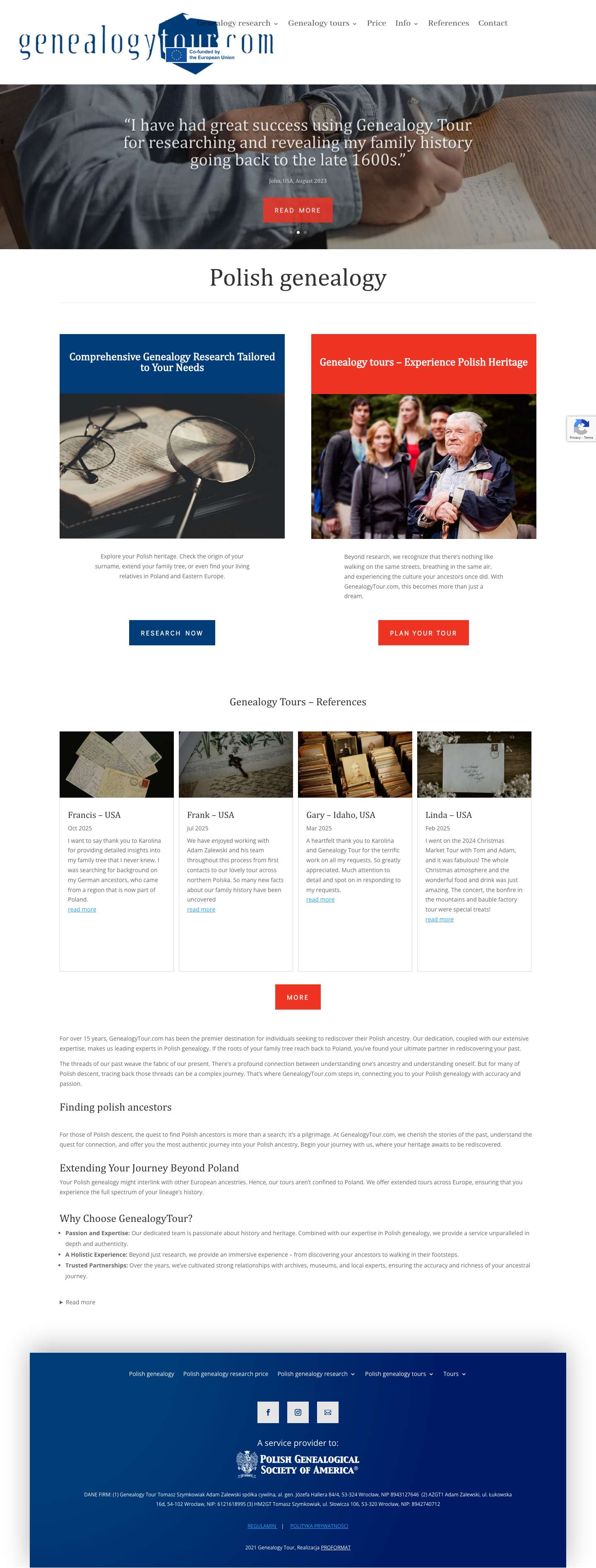 Genealogy Tours Poland, polish genealogy research, polish ancestry, polish roots, polish genealogist, Poland genealogy - Full Screenshot