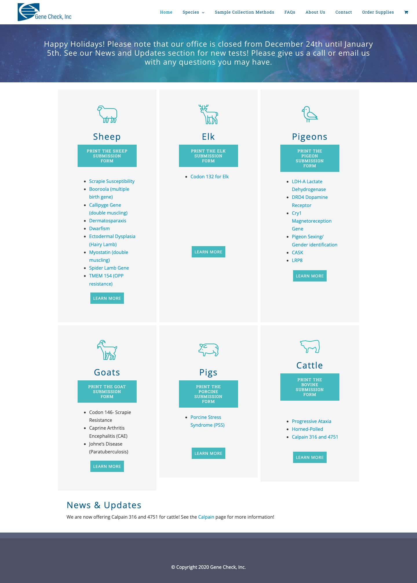 Gene Check Veterinary Diagnostics – The Innovative in Veterinary DNA Diagnostics and Testing Technologies - Full Screenshot