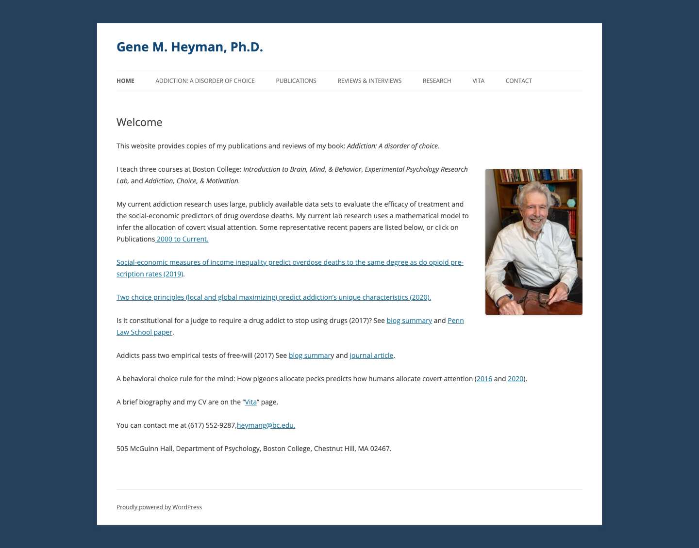 Gene M. Heyman, Ph.D. - Full Screenshot