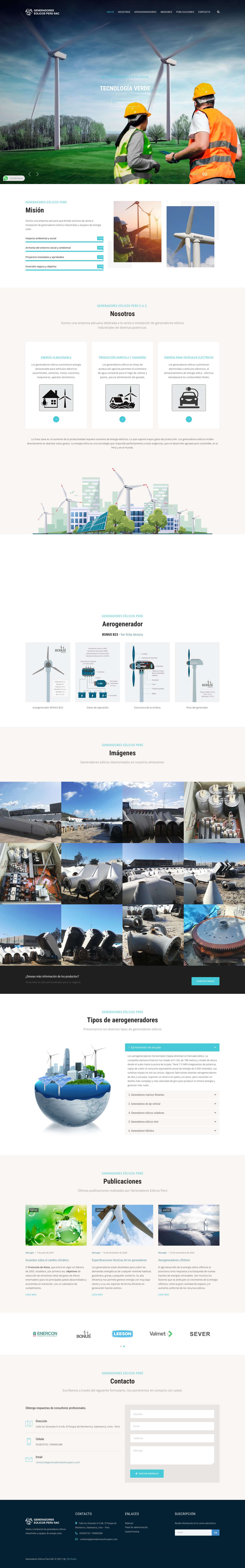 Generadores Eólicos – Venta e instalación de generadores eólicos industriales y equipos de energía solar. - Full Screenshot