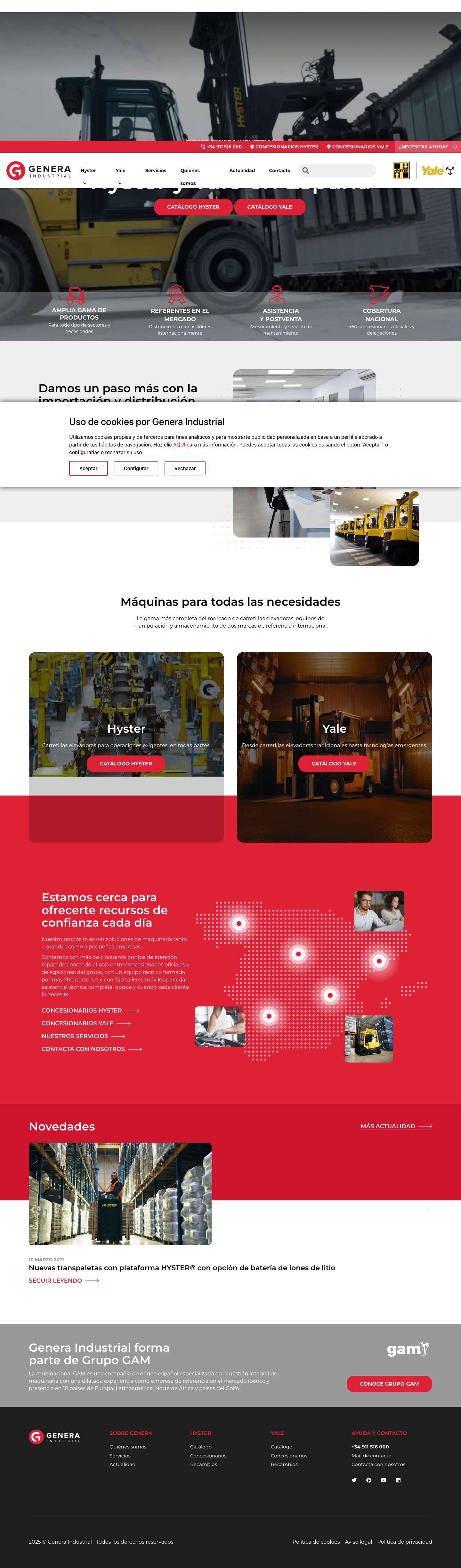 Genera Industrial - Distribuidor Hyster-Yale España - Full Screenshot