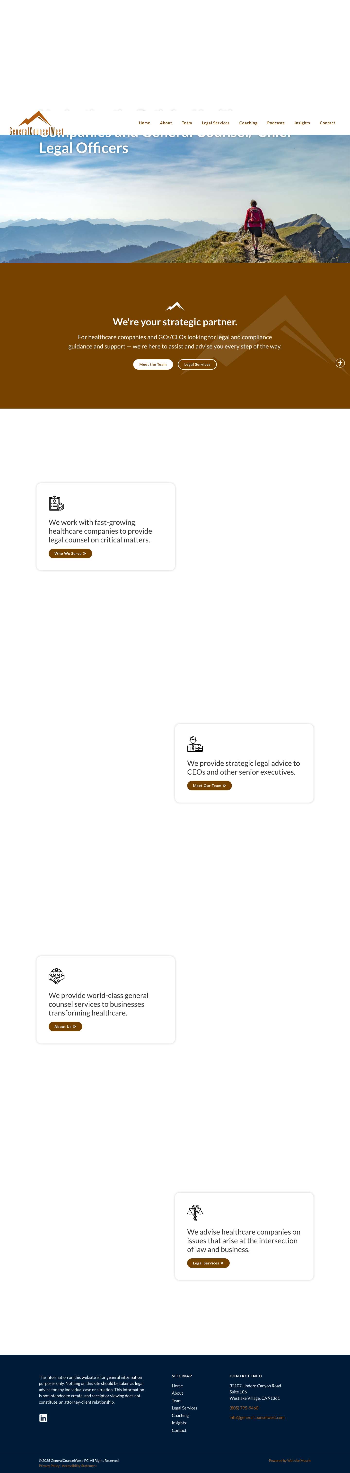 GeneralCounselWest - Legal Guidance for Healthcare Companies - Full Screenshot