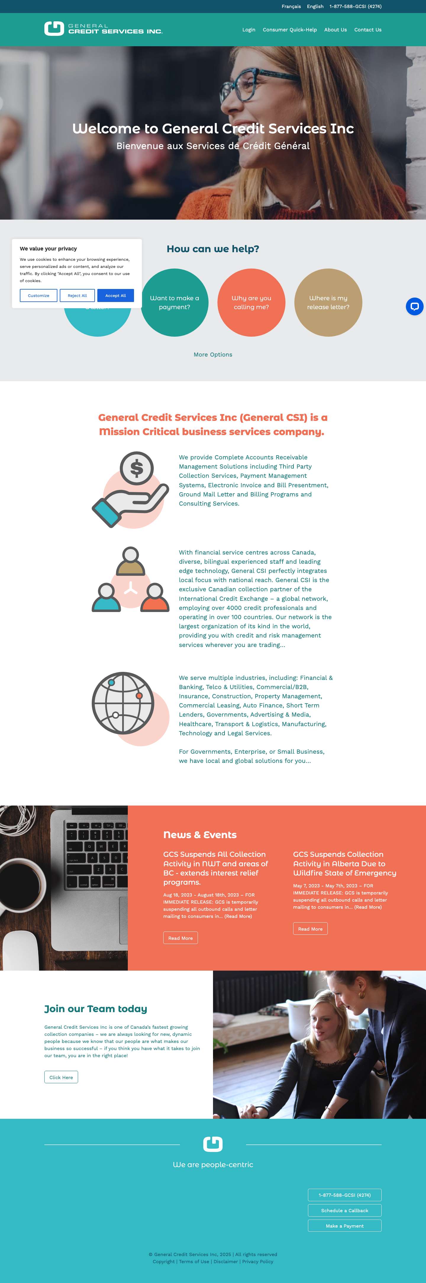 General Credit Services Inc. – Accounts Receivable Management Solutions - Full Screenshot