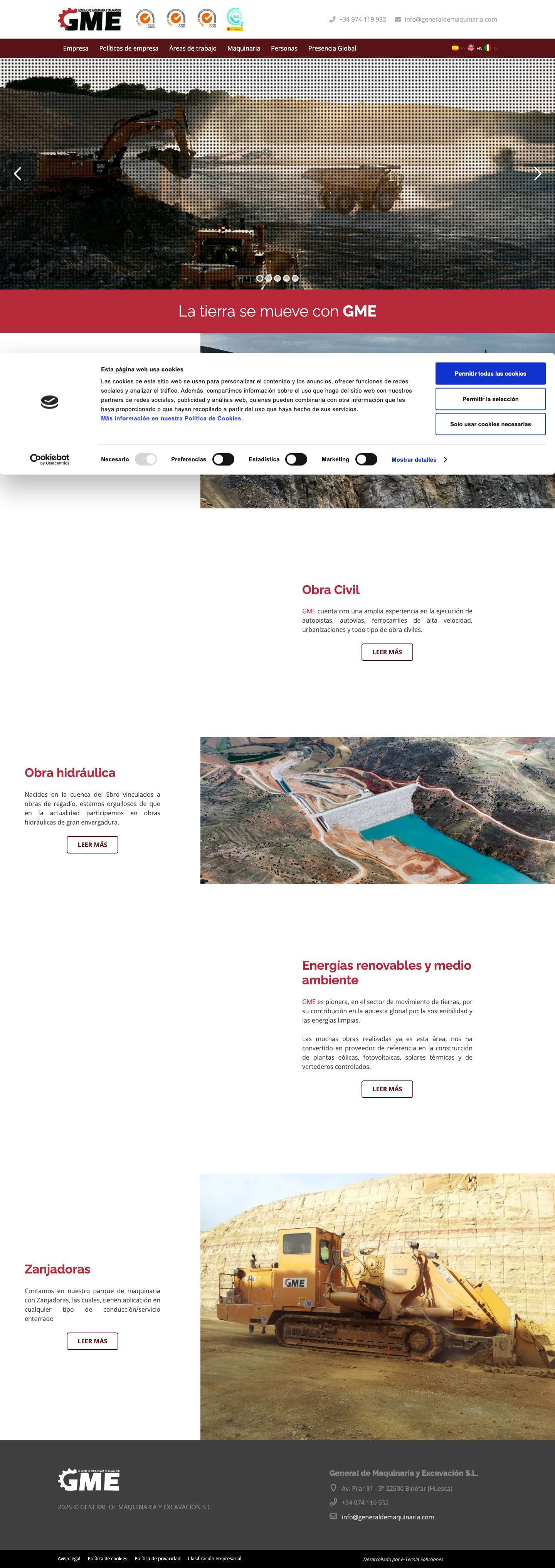 GME - General de Maquinaria y Excavación - Full Screenshot