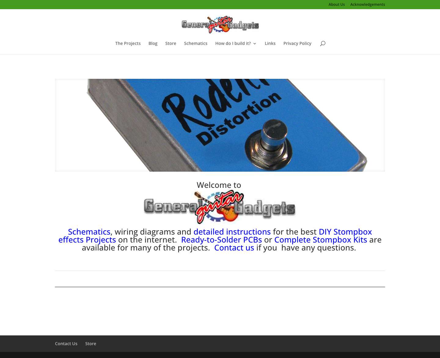 General Guitar Gadgets | General Guitar Gadgets is the best DIY stompbox site on the internet! We feature projects, kits and ready-to-solder PCBs. - Full Screenshot