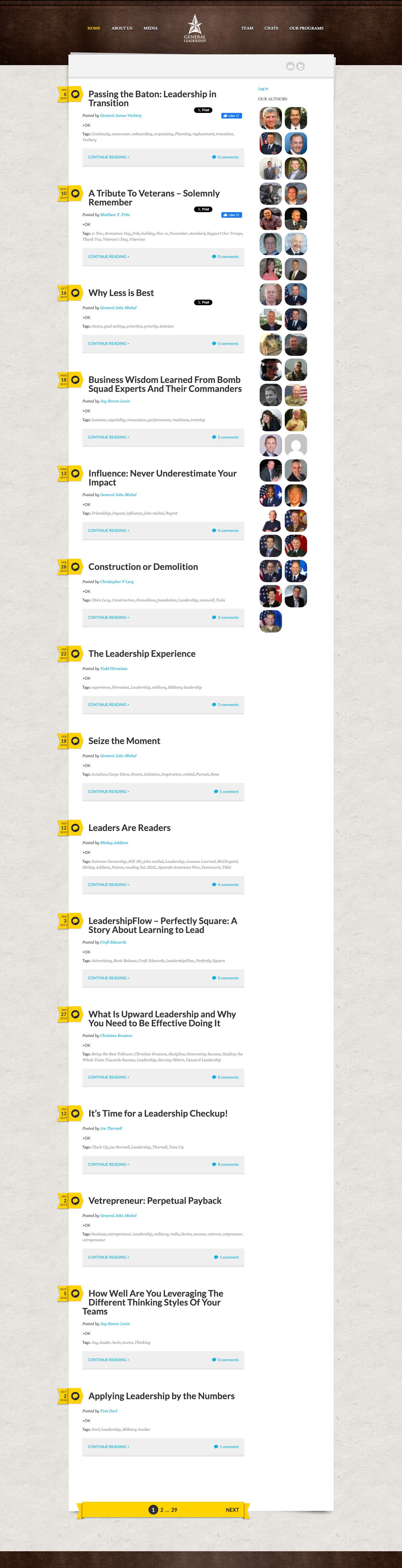 General Leadership | Leadership Advice from America's Most Trusted Leaders! - Full Screenshot