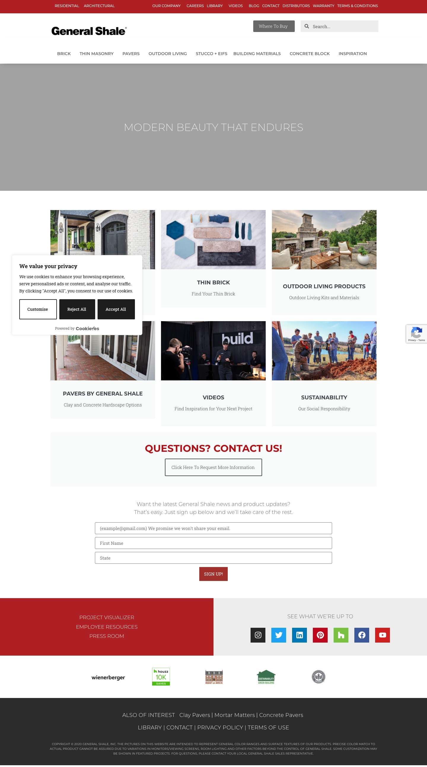 America's Largest Producer of Clay Brick - General Shale - Full Screenshot