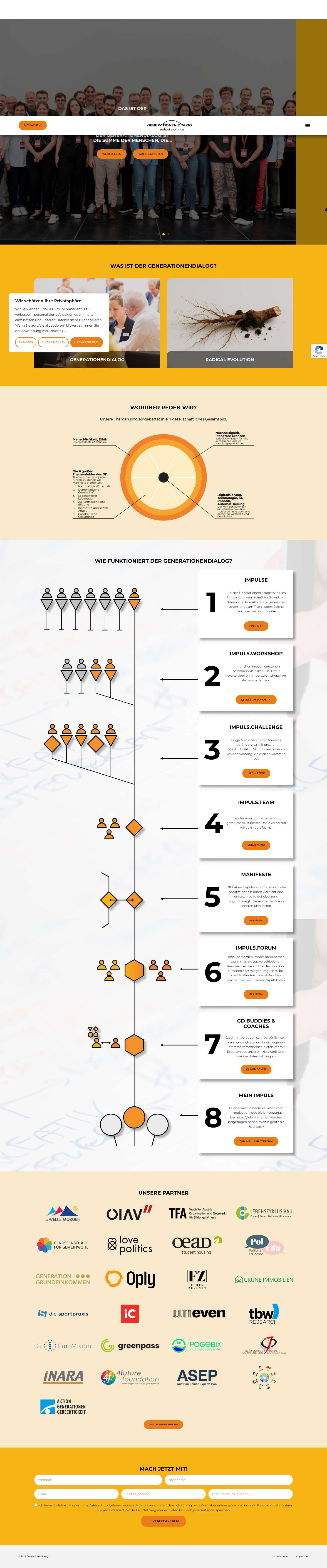 GenerationenDialog – Jugend trifft Erfahrung. Plattform zur Dialogförderung. - Full Screenshot