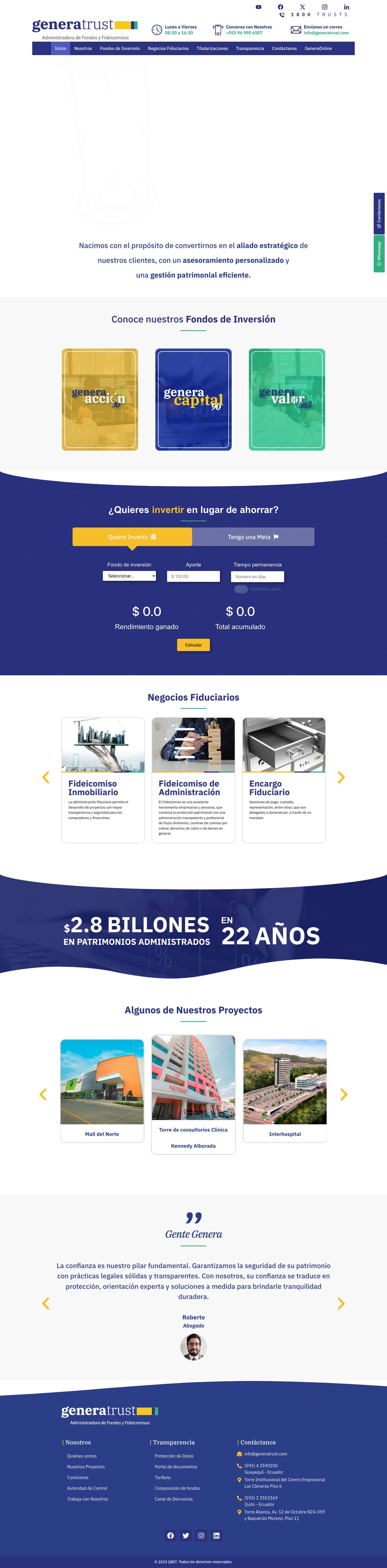 Generatrust – Administradora de Fondos y Fideicomisos - Full Screenshot