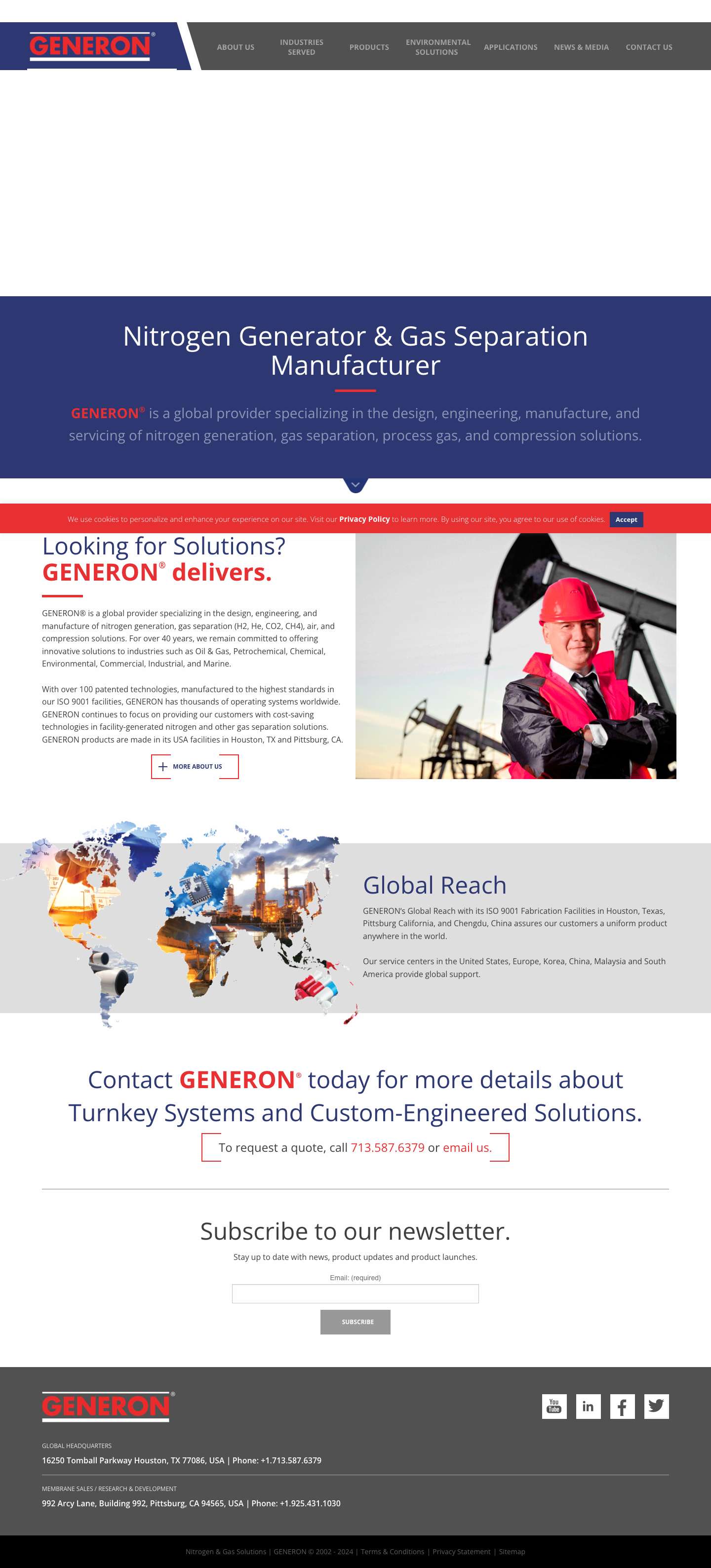 Nitrogen Generator & Gas Separation Manufacturer - Full Screenshot