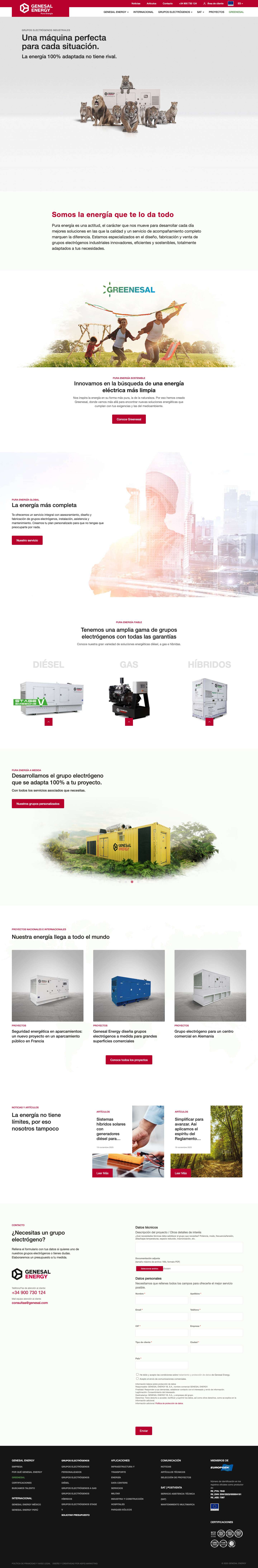 Grupos Electrógenos Industriales - GENESAL EnergyAnteriorPosteriorDesplazarse hacia arriba - Full Screenshot